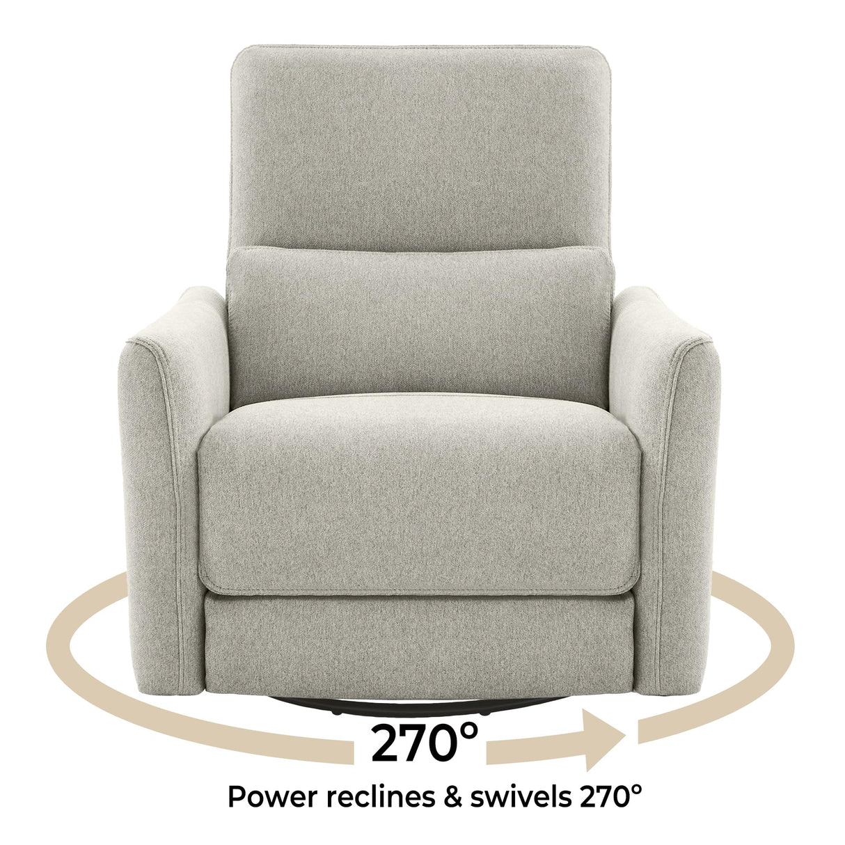 CHITA Power Recliner Chair Swivel Glider, FSC Certified Fabric Living Room Nursery Reclining Sofa Chair with Lumbar Support, Dove Grey CHITA