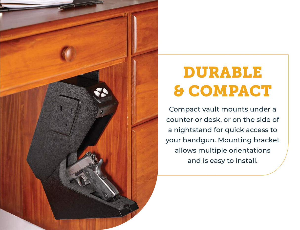 SnapSafe Drop Box Keypad Vault – Keypad Handgun Safe for Handguns – 4-6 Keypad Entry with Backup Keys – Black, Measures 13.5 (H) x 7.5 (W) x 3.6 (D) Inches - Item 75431 SnapSafe