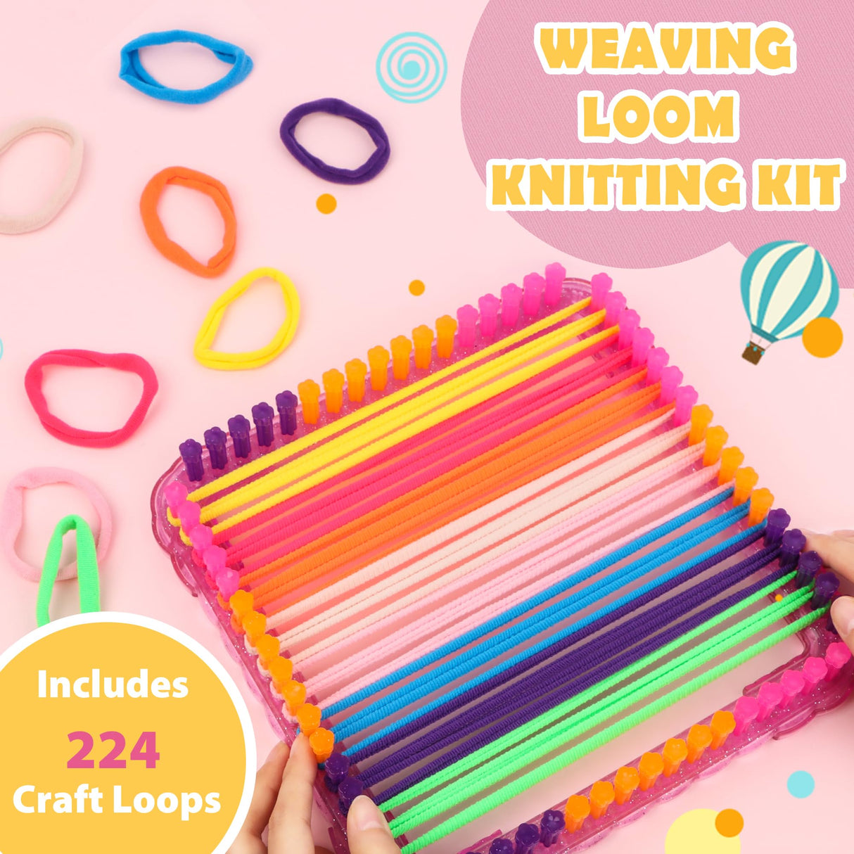 Weaving Loom Kit Toys Crafts Arts and Crafts for Girls Ages 6-8-12 Potholder Loops Toys for Girls and Adults - Knitting Loom Set Pot Holder Weaving Kits and Birthday Gifts for 7 9 10 11 Years Old ZMMB
