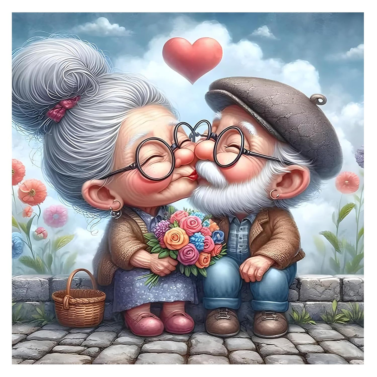 Valentine's Day Diamond Art Kits for Adults Beginner,Grandmas DIY Diamond Painting Kits 5D Diamond Dots Gem Art Crafts with Tools,Round Full Drill Funny Crafts for Home Wall Decor&Gift-12x12inch Fairyland JinWenn