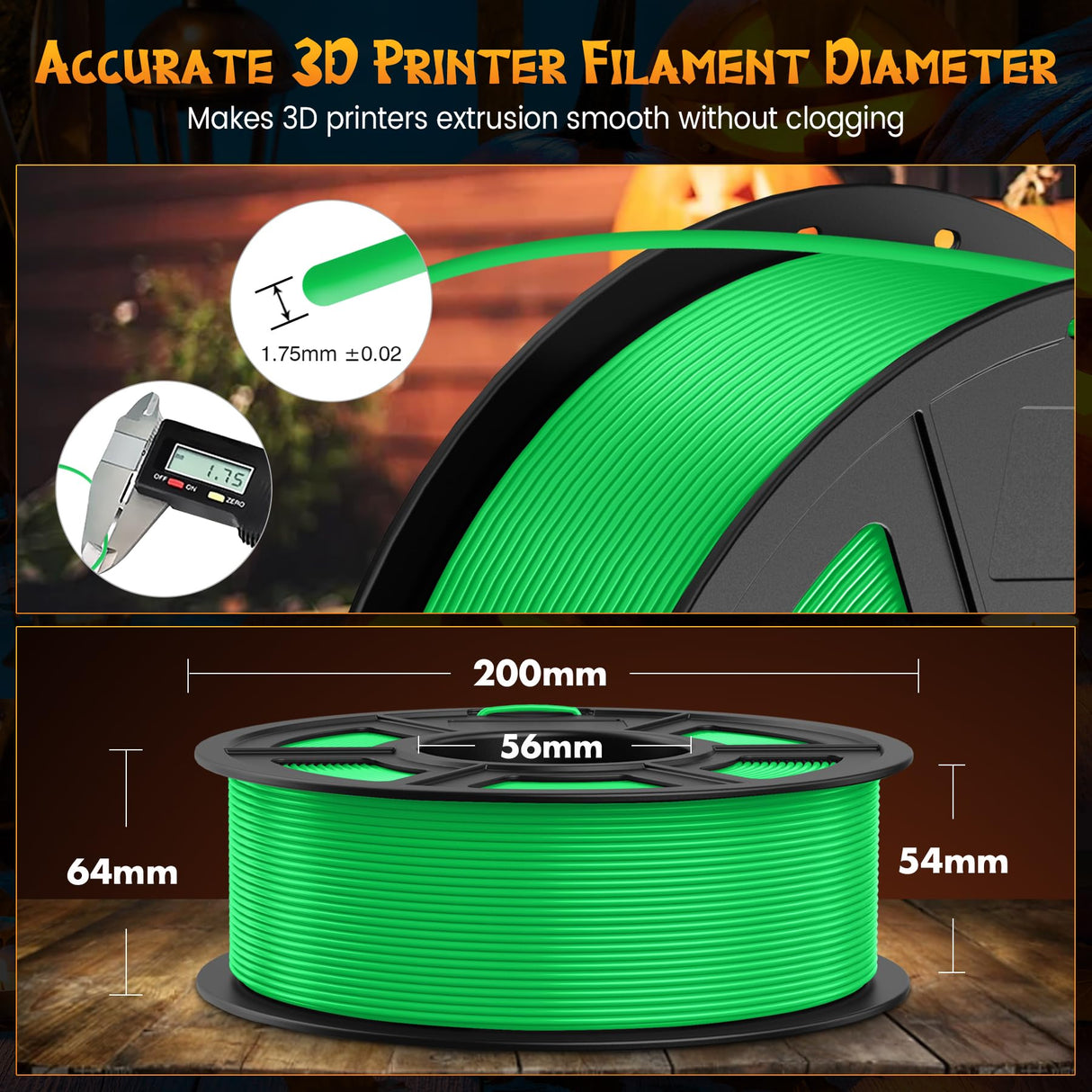SUNLU 4KG Fluorescent PLA 3D Printer Filament Bundle, PLA Filament 1.75mm, Fit for Most FDM 3D Printer, 1kg Spool, 4Packs, Fluorescent(Purple+Orange+Yellow+Green) SUNLU