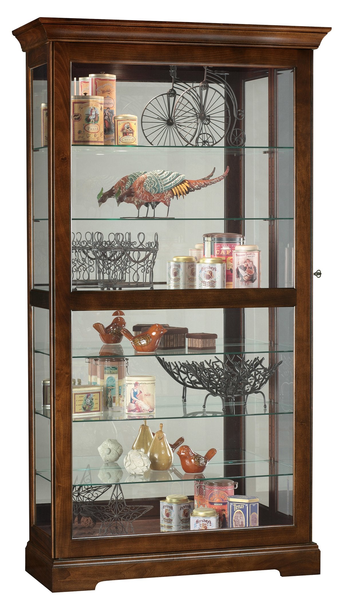 Howard Miller Tyler Curio Cabinet II - Hardwood Cabinet Wood Finish Home Decor Glass Display Cabinet Sliding & Lockable Glass Door - Storage Cabinet for Living Room, Bedroom or Dining Room Howard Miller