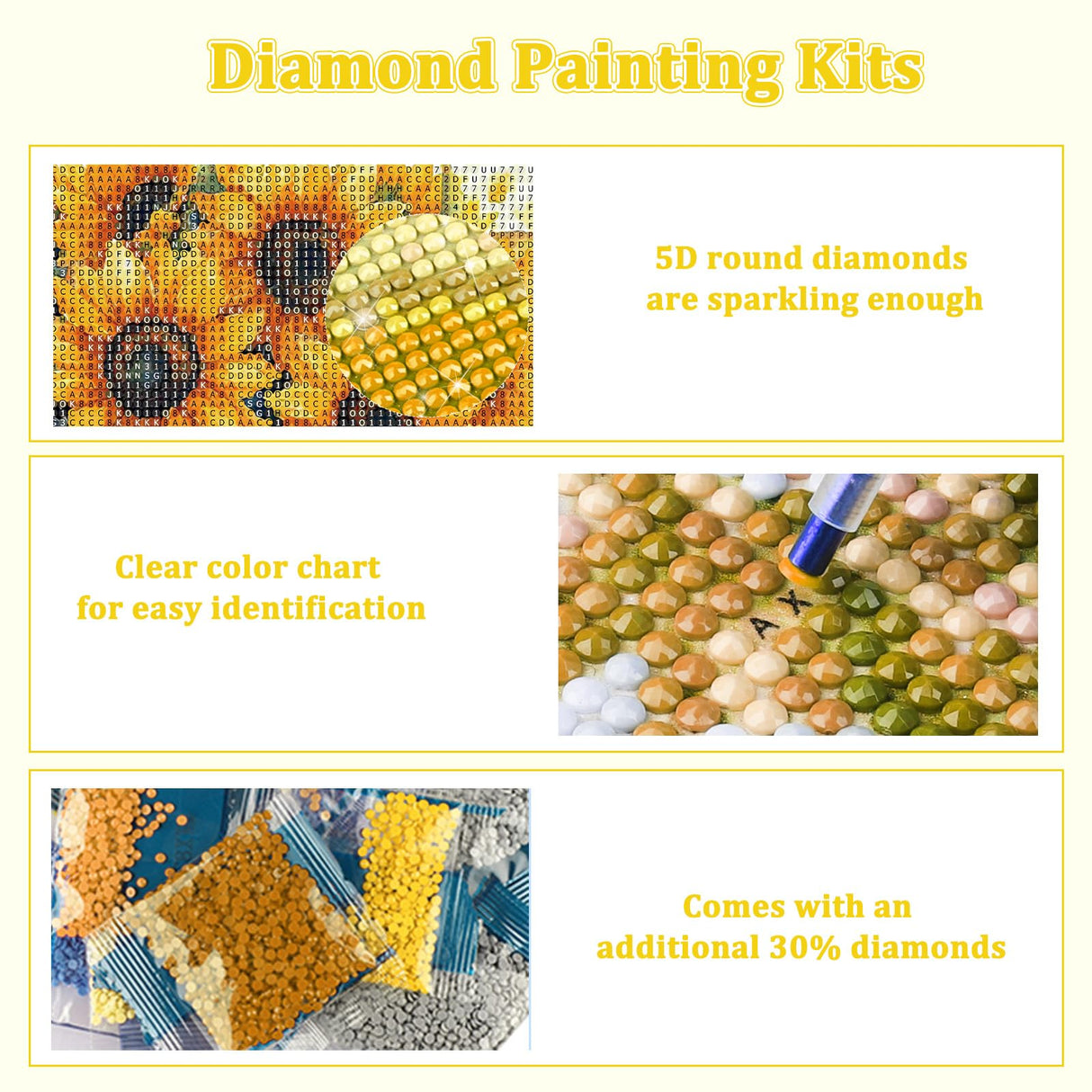 RICUVED Diamond Art Kits for Adults, Sunflower Diamond Painting Kits for Beginners, Flowers in Bottle DIY 5D Full Round Drill Gem Crystal Rhinestone Art and Craft Kit for Gift Home Wall Decor 30x30cm RICUVED