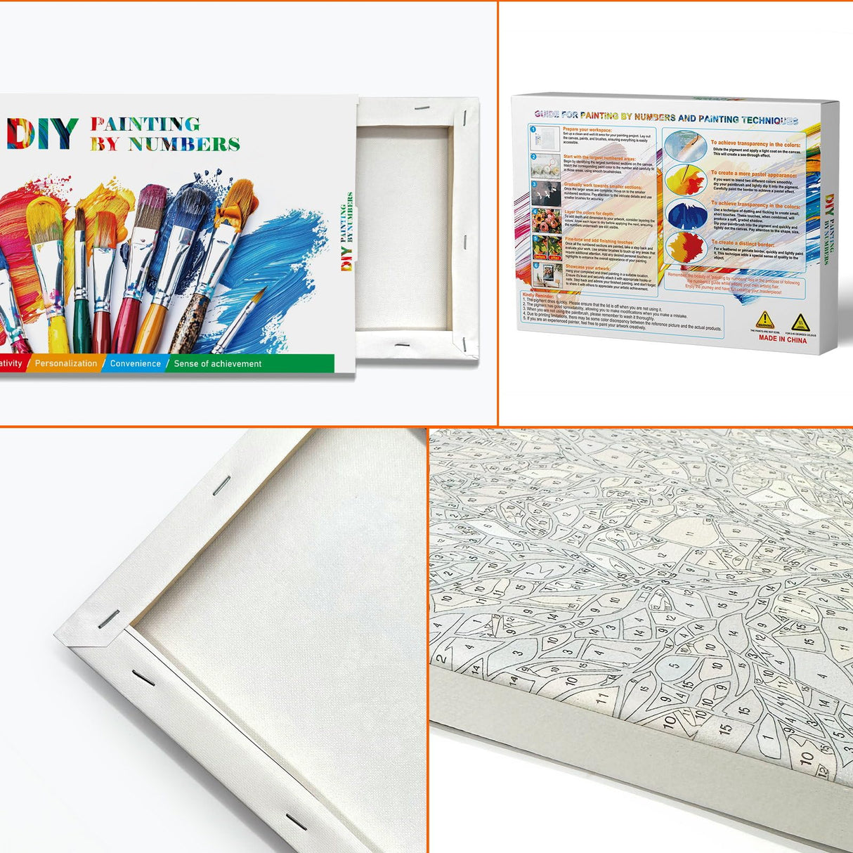 JOOZ Paint by Numbers Kit for Adults with Frame, Moon Paint by Number with Easel, DIY Town Lake Boat Paint by Numbers Landscape for Home Wall Decor 8 x 12 Inch JOOZ