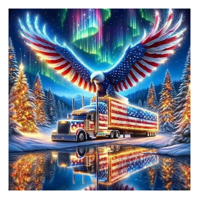 SJUTOUCI Truck Diamond Painting Kits for Adults, Diamond Art Kits for Beginners, DIY 5D Full Drill Diamond Dots Gem Craft Art Home Wall Decor 12x12 inch, Eagle