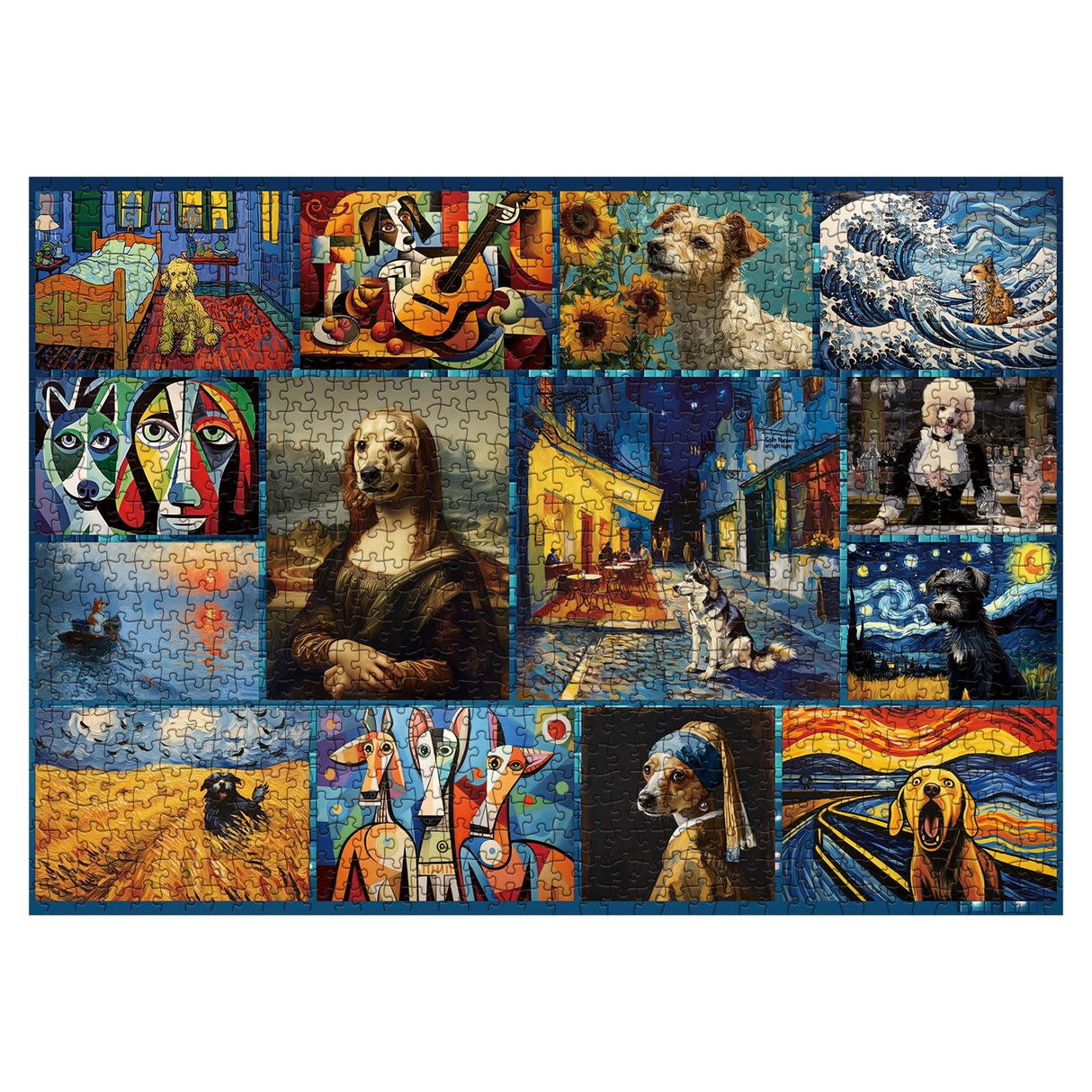 Dog Puzzles for Adults 1000 Piece, Puppy Animal Jigsaw Puzzle, Classic Artists Dog Collage Puzzles for Adults IdeaBazar