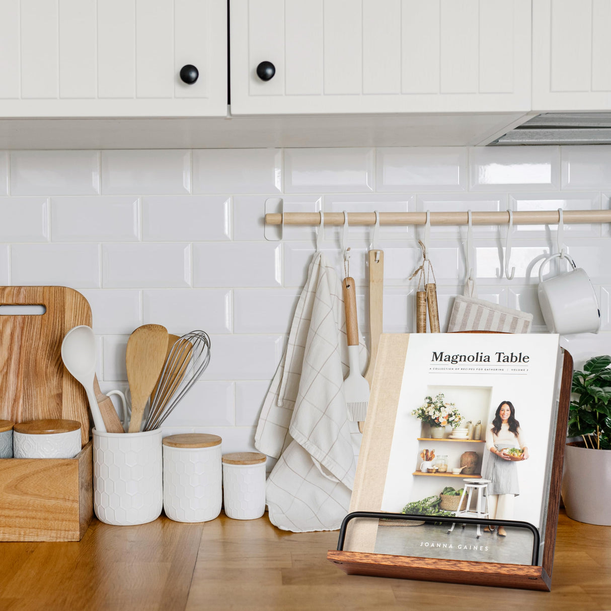 Beautiful Cookbook Stand for Your Kitchen Counter - Solid Wood Stand Easily Keeps Cook or Recipe Books Open for Convenient Cooking - Perfectly Fits Your iPad/Tablet and Enhances Any Kitchen Decor ZICOTO