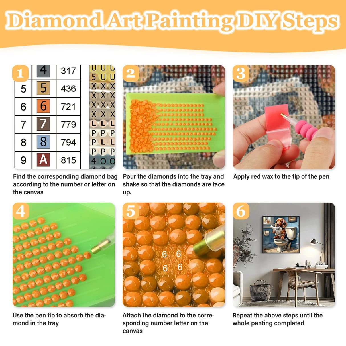 MAXBYE Dachshund Diamond Art Painting Kits for Adults, Dog Diamond Art Kits for Beginners, 5D DIY Animal Full Drill Gem Craft for Home Decor Gift 12x12 inch MAXBYE