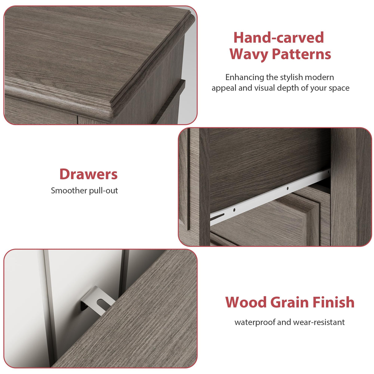 Jocoevol Farmhouse Dresser for Bedroom 9 Drawer Dresser with Deep Drawers, Tall Grey Big Large Wooden Chest of Drawers for Living Room, Hallway, Entryway (Grey, 9 Drawer) Jocoevol