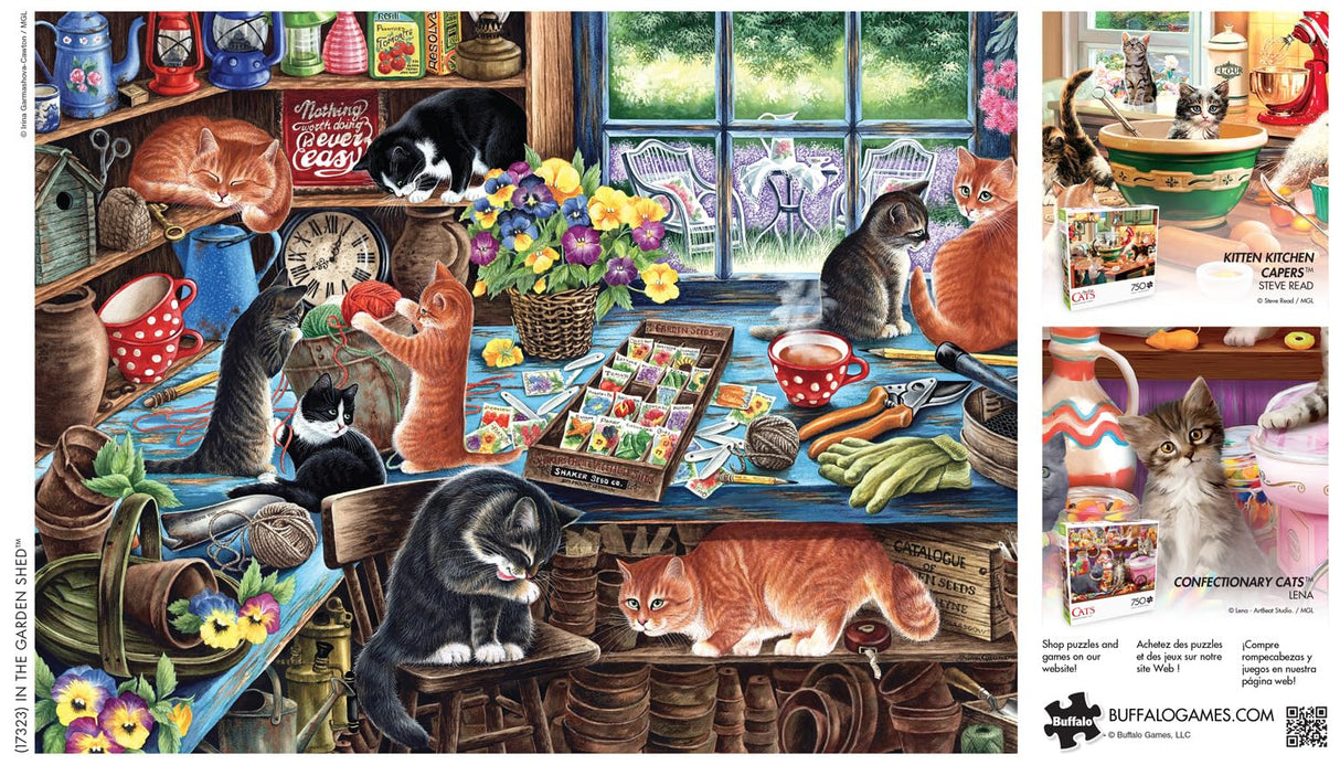 Buffalo Games - Irina Garmashova-Cawton - in The Garden Shed - 750 Piece Jigsaw Puzzle for Adults -Challenging Puzzle Perfect for Game Nights - Finished Size is 24.00 x 18.00 Buffalo Games
