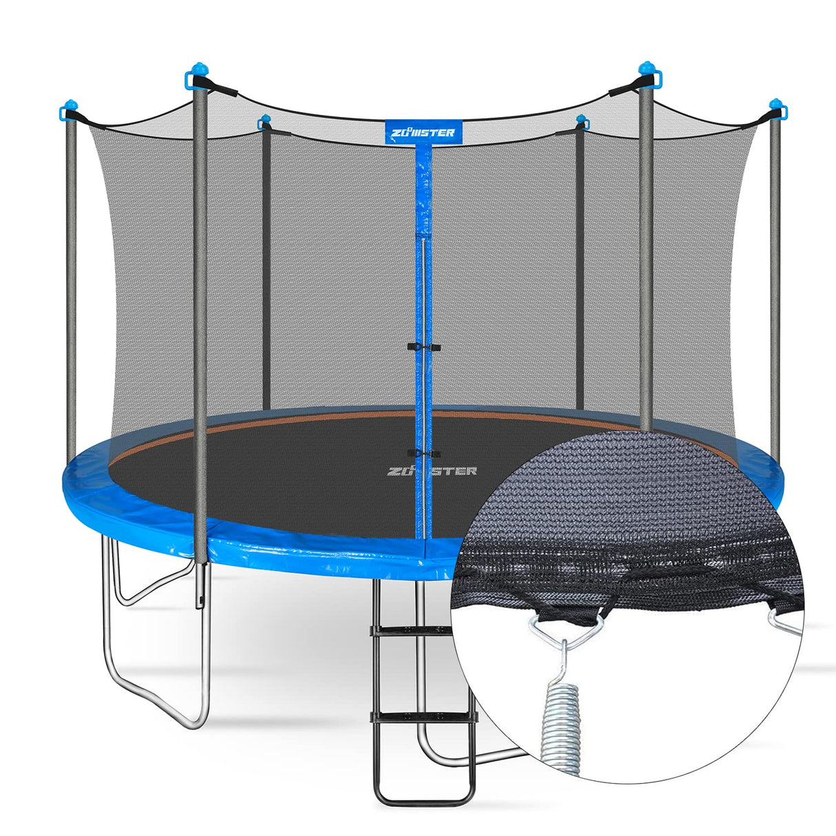 14FT Trampoline Enclosure Net with Universal Trampoline Replacement Enclosure Poles and Hardware (Only fit for 14FT Trampoline with 6 Poles) Zoomster