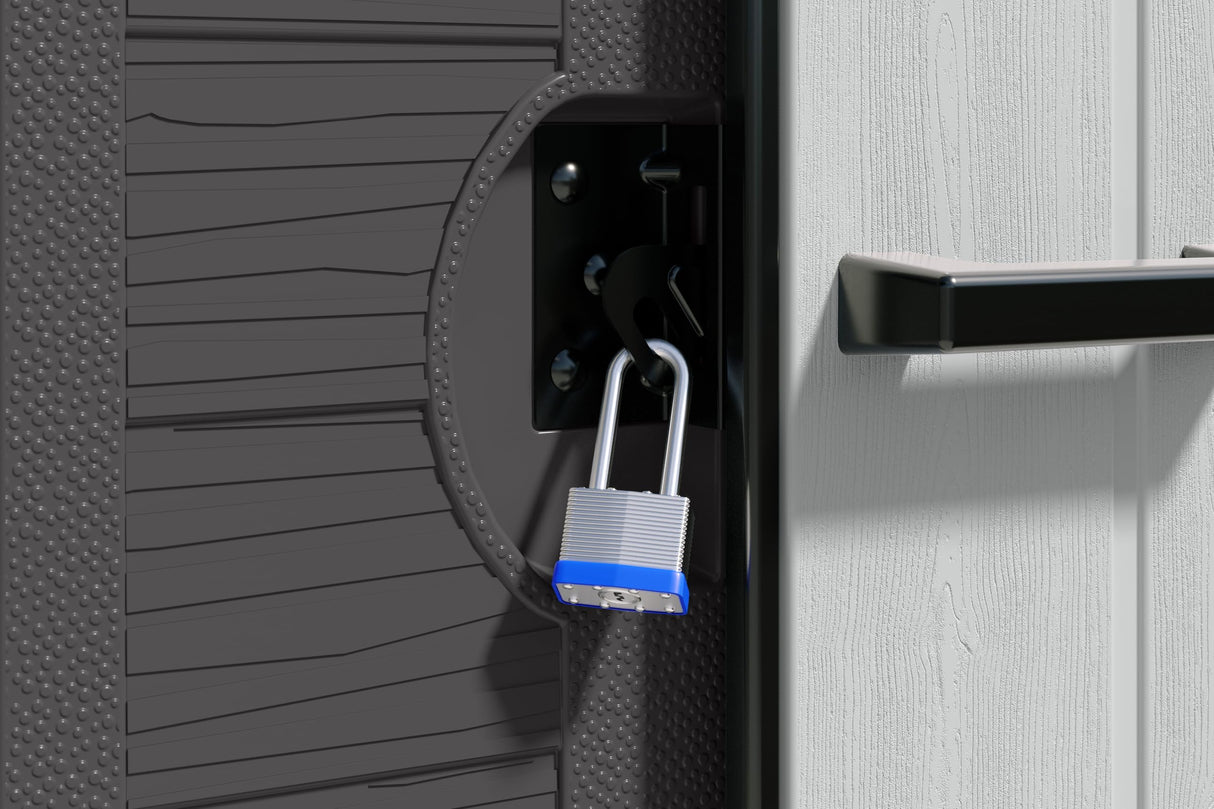 Modernist® 10 ft. x 7 ft. Barn Door Storage Shed, Made in The USA Suncast