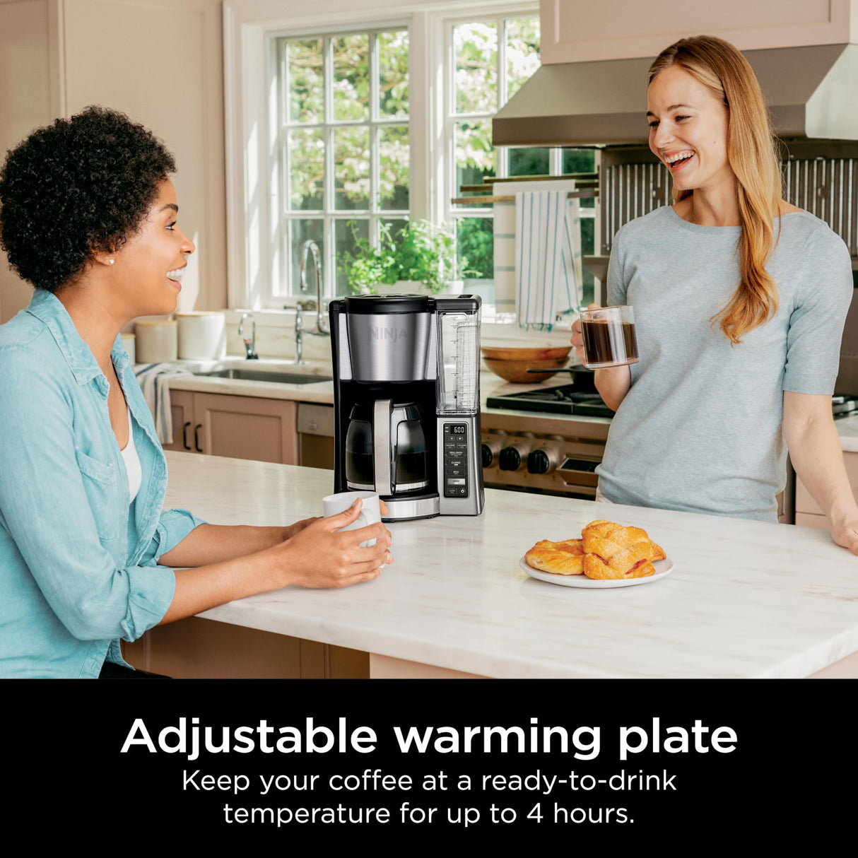 Ninja 12-Cup Programmable Coffee Brewer, 2 Brew Styles, Adjustable Warm Plate, 60oz Water Reservoir, Delay Brew - Black/Stainless Steel Ninja