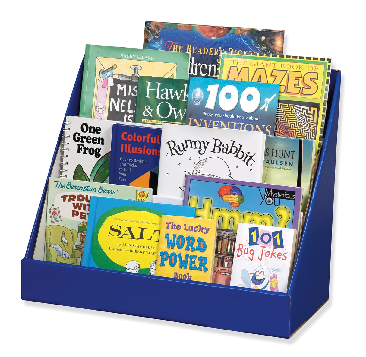 Classroom Keepers Sturdy Cardboard Book Shelf, 3-Tiered, Blue, 17" H x 20" W x 10" D, 1 Unit Pacon
