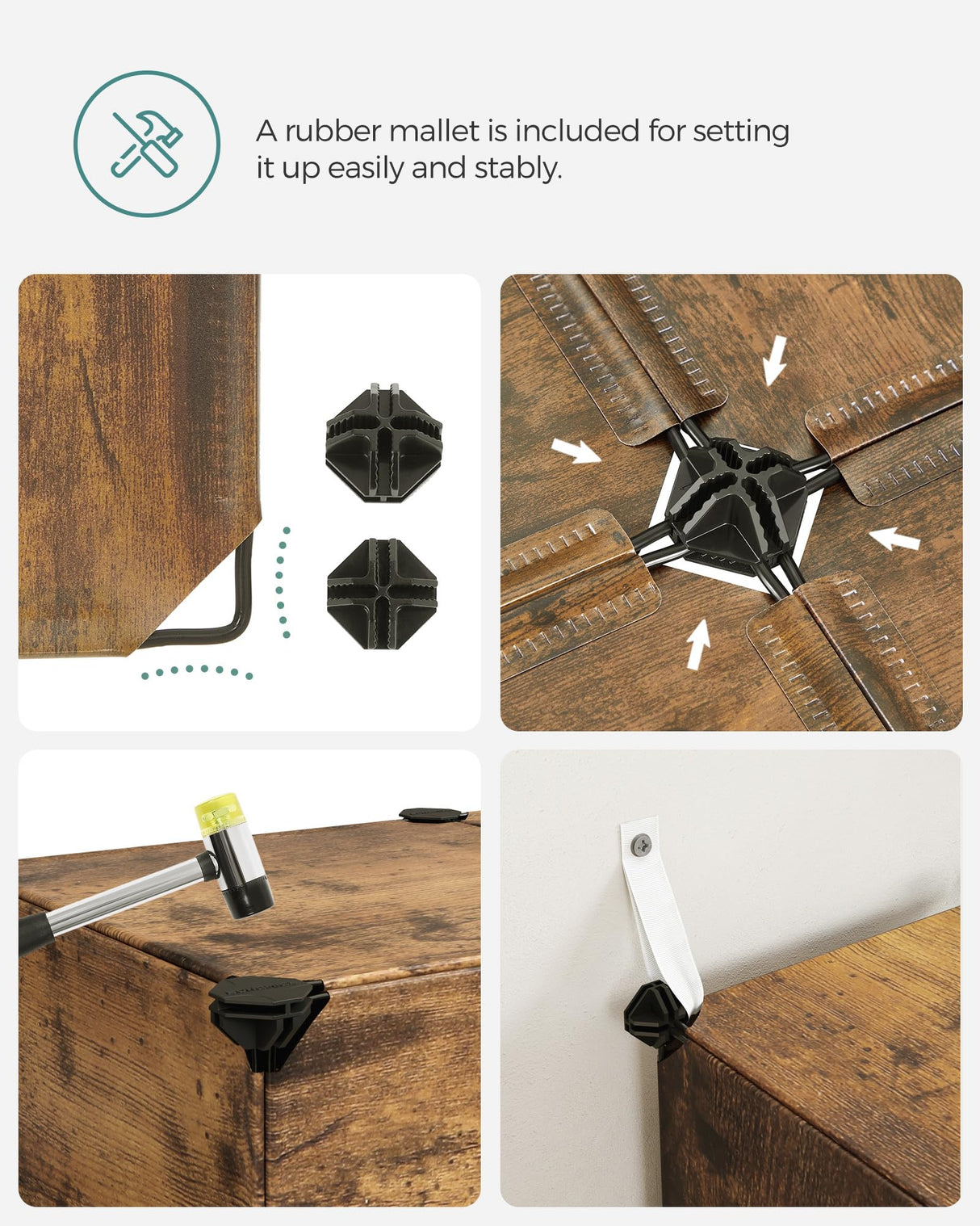 SONGMICS Cube Storage Organizer, Set of 16 Plastic Cubes, Closet Organizers and Storage, Room Organization, Bedroom Living Room, 12.2 x 48.4 x 48.4 Inches, Rustic Brown ULPC442A01 SONGMICS