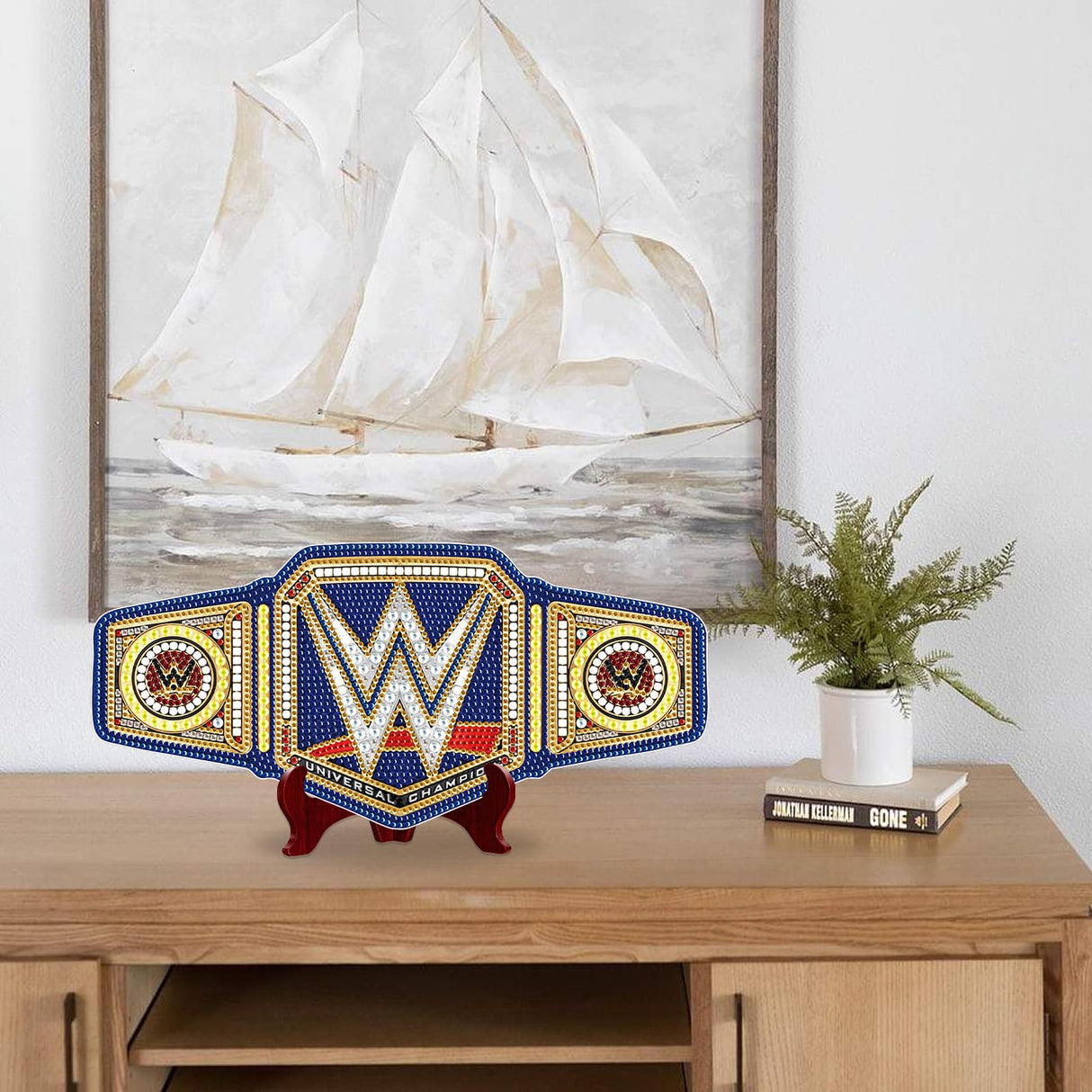 DIY Diamond Art Painting Belt Table Top Ornament Kits, 5D Desktop Display Craft Ornament for Home Table Decor, Gift for Men Women antor