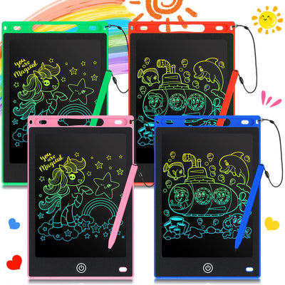 Zonon 4 Pcs LCD Writing Tablet for Kids 8.5 Inch Doodle Board Drawing Tablet Toddler Toys Gifts LCD Writing Board Electronic Erasable Reusable Colorful Screen Pad(Blue, Red, Green, Pink)