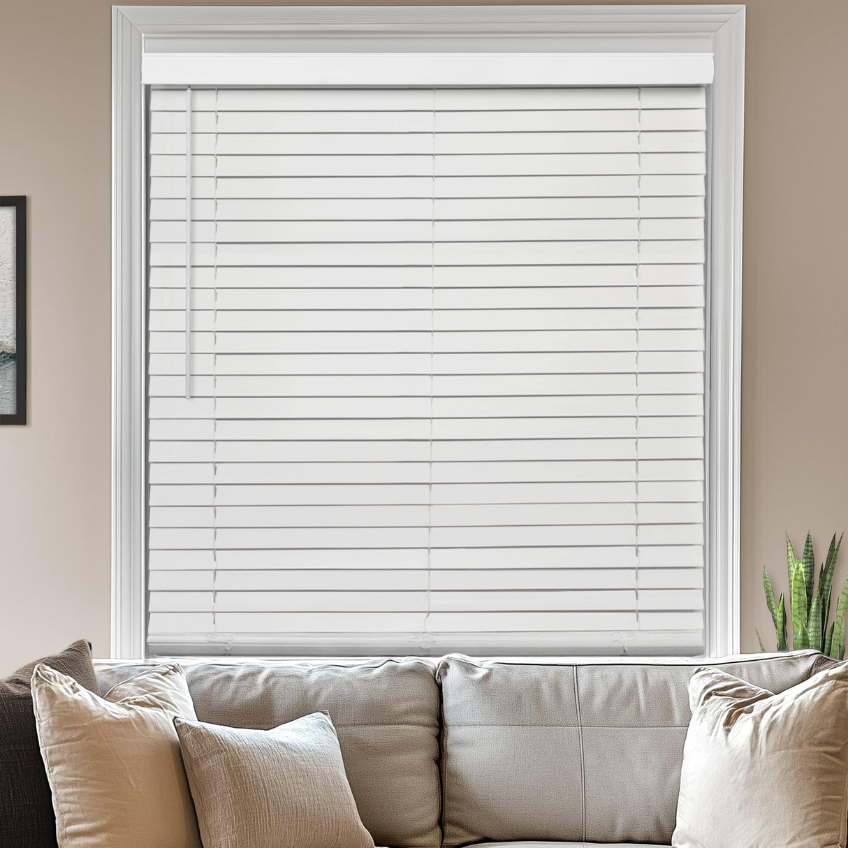 CHICOLOGY Faux Wood Blinds , Window Blinds , Wood Blinds , Window Shades , Window Treatments , Blinds & Shades , Window Shades For Home , Wooden Blinds , 26"W X 72"H, Basic White CHICOLOGY