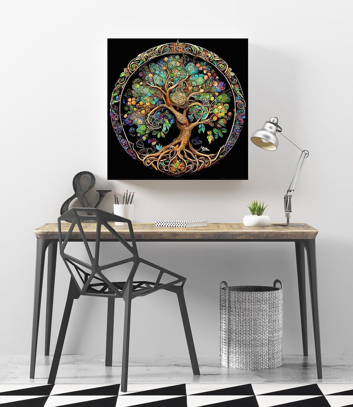 KINPLUB 5D Diamond Painting Kits for Adults, Tree of Life Diamond Art Kits for Beginners, DIY Full Drill Paint with Round Diamond Dots, Home Wall Decor 12 x 12 Inch KINPLUB