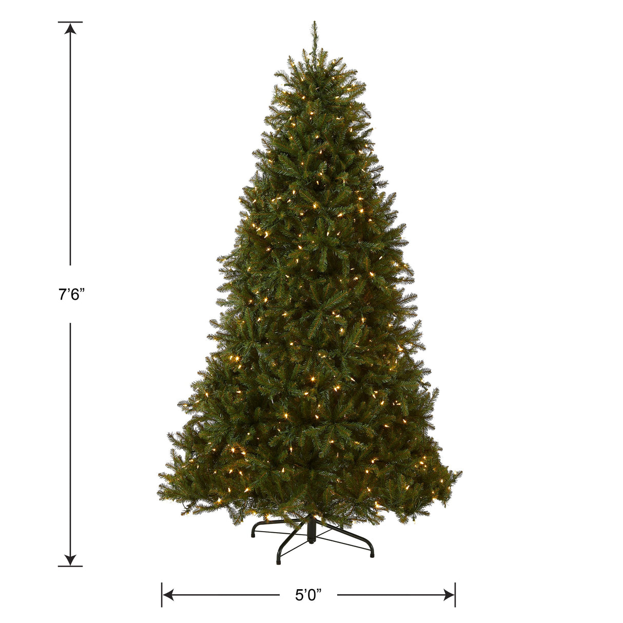 National Tree Company Pre-Lit Artificial Full Christmas Tree, Green, Dunhill Fir, Dual Color LED Lights, Includes PowerConnect and Stand, 7.5 Feet National Tree Company