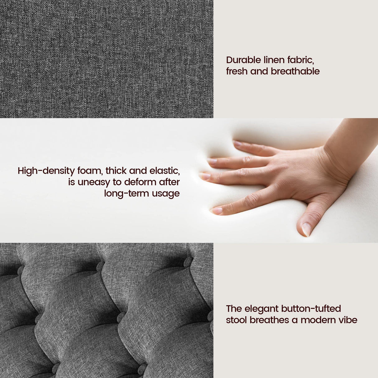 Yaheetech Ottoman with Large Storage, Multifunctional 28-inch Storage Bench, Bedroom Bench Foot Rest with Cushion as Footboard Bench, Sofa Bench, Coffee Table for Living Room Entryway Gray Yaheetech