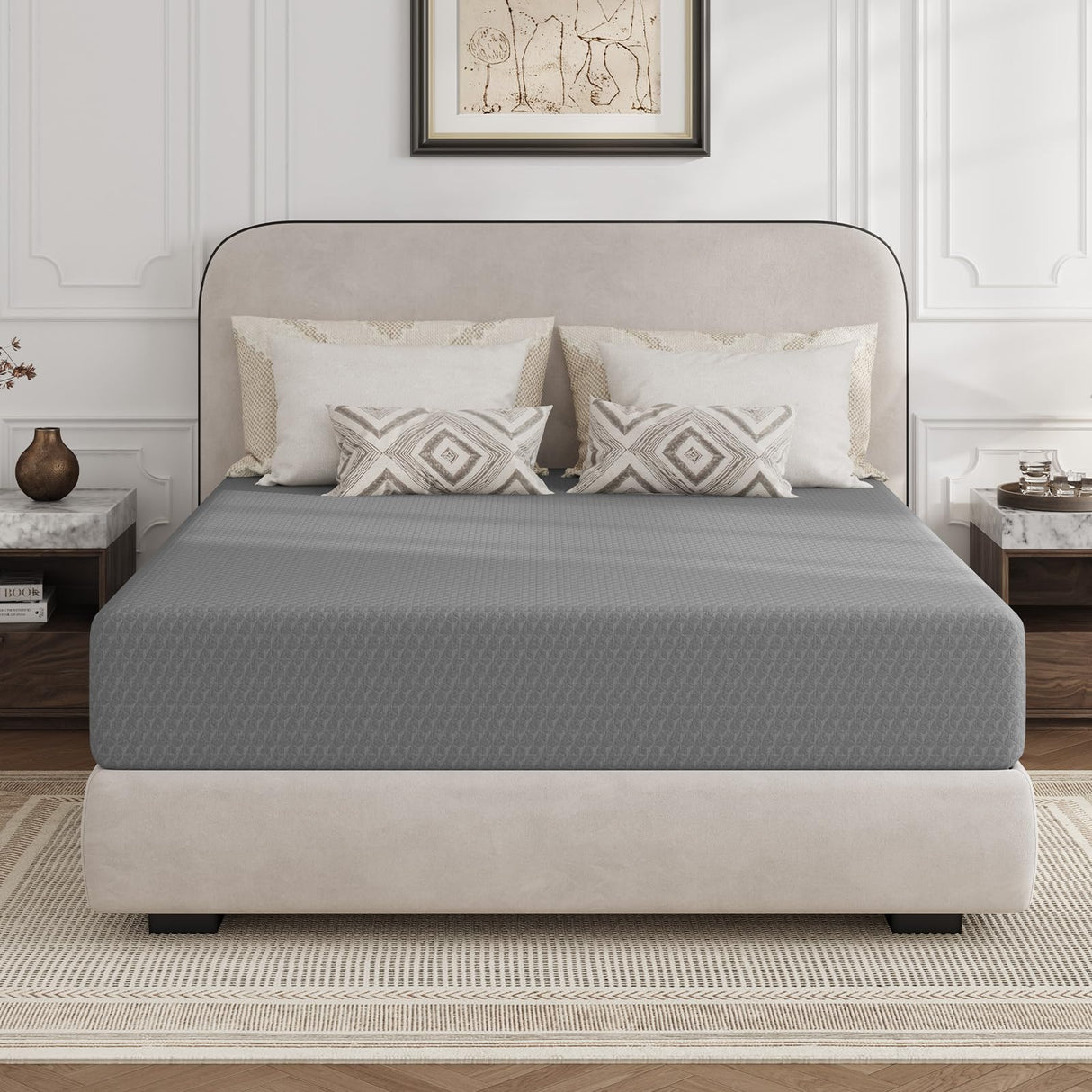 Novilla Queen Size Mattress, 10 Inch Gel Memory Foam Mattress Queen Size with Thermally Balanced Foam Core, Foam Mattresses for Cool Night Sleep & Pressure Relief, Enhanced Support & Breathability Novilla
