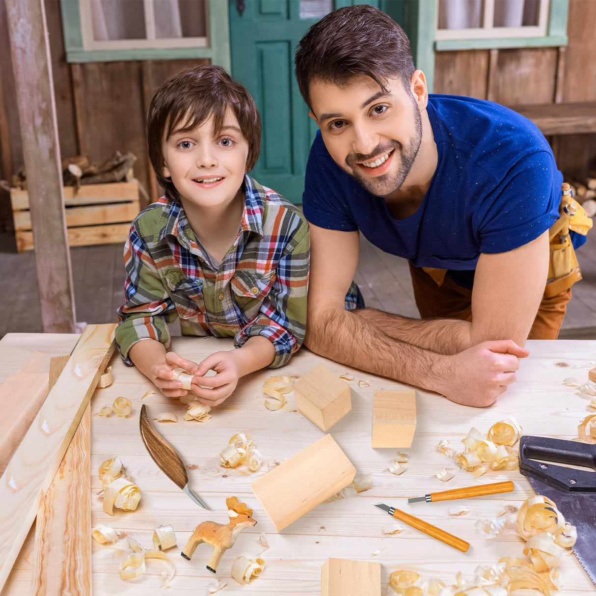 Basswood Carving Blocks, Large Whittling Wood Blocks Wood Carving Kit with 2 Different Sizes, Bass Wood for Wood Carving Easy to Use, for Kids and Adults (8 Pcs) K KERNOWO