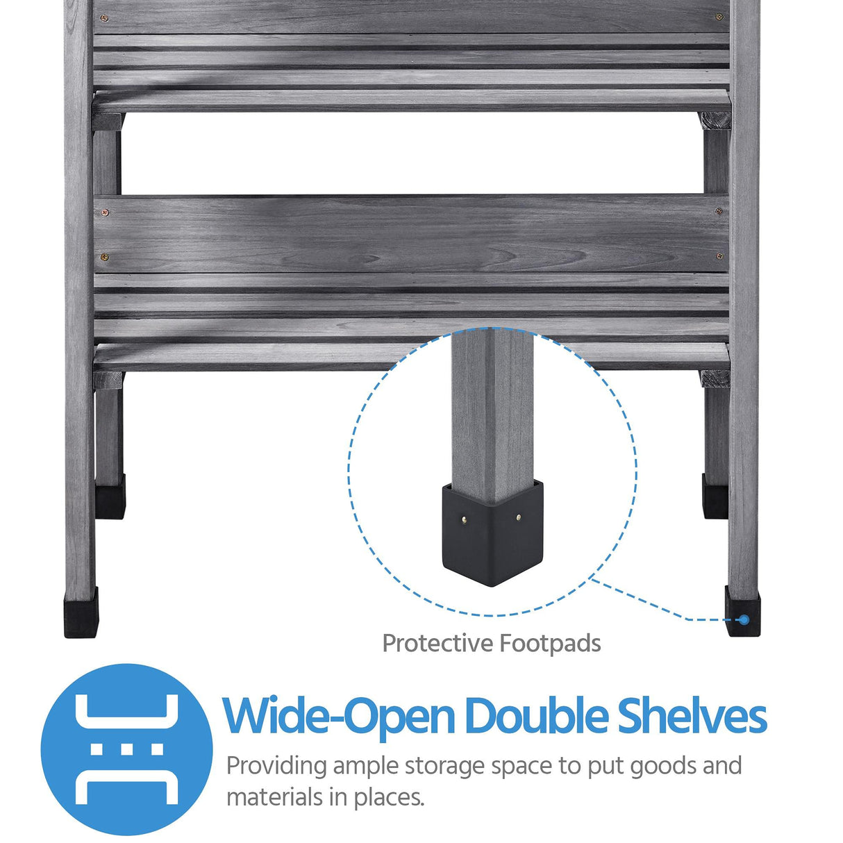 Yaheetech Garden Potting Table Horticulture Potting Bench w/Storage Shelf W/Metal Tabletop w/Hook 3 Shelves Workstation Work Benches Station, Gray Yaheetech