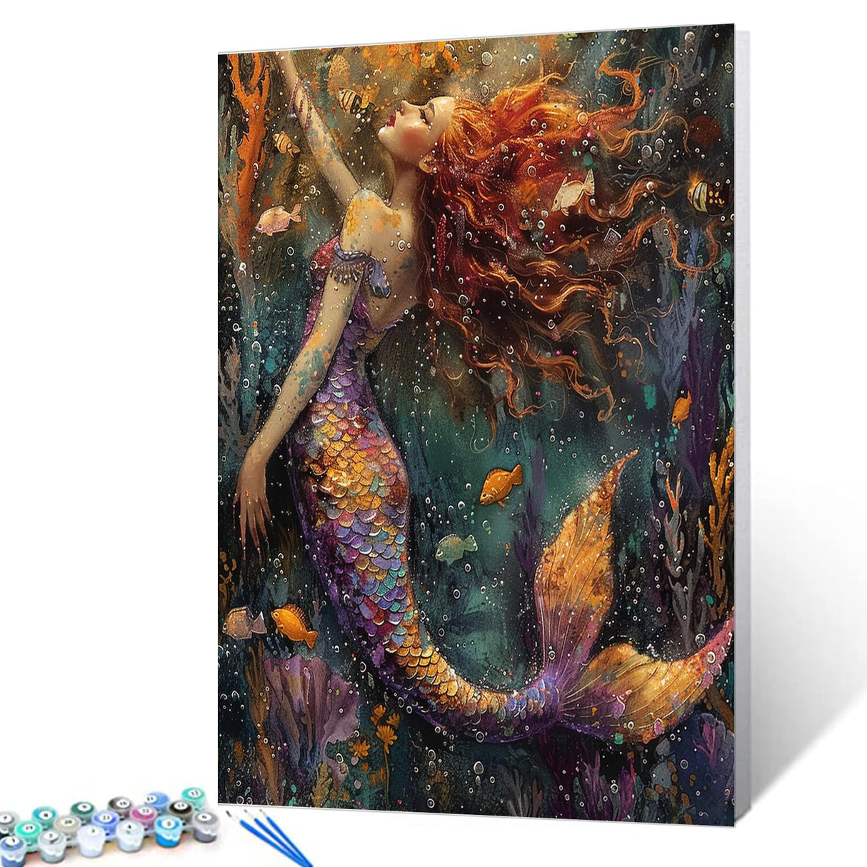 Tucocoo Abstract Mermaid Paint by Numbers for Adultss Beginner Beauty Painting Kits for Adults DIY Acrylic Painting Paint by Numbers Kits on Canvas Home Wall Decor 16x20Inch Frameless Tucocoo