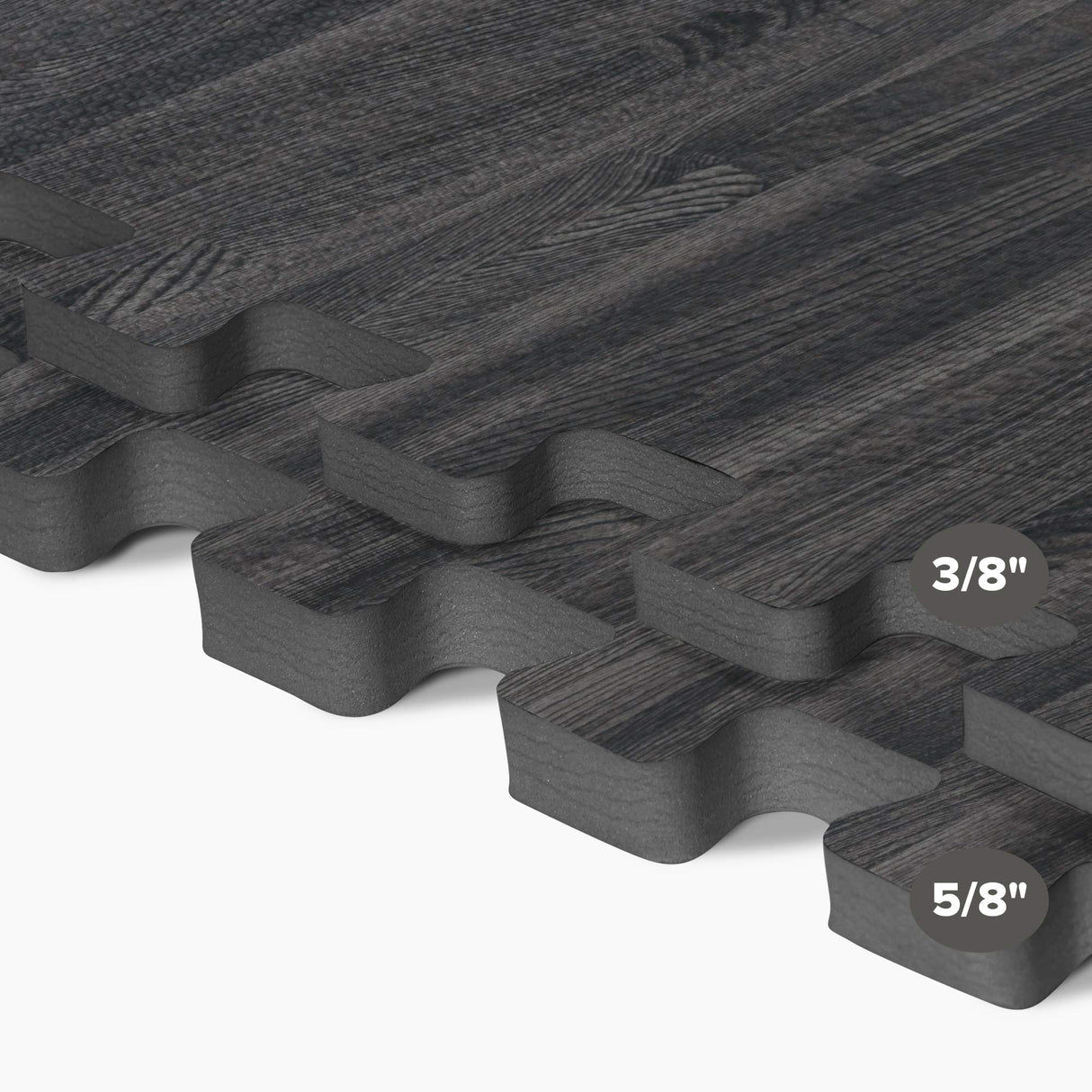 Forest Floor 3/8 Inch Thick Printed Foam Tiles, Premium Wood Grain Interlocking Foam Floor Mats, Anti-Fatigue Flooring – Stylish Flooring Solution, Carbon, 16 Sq Ft We Sell Mats