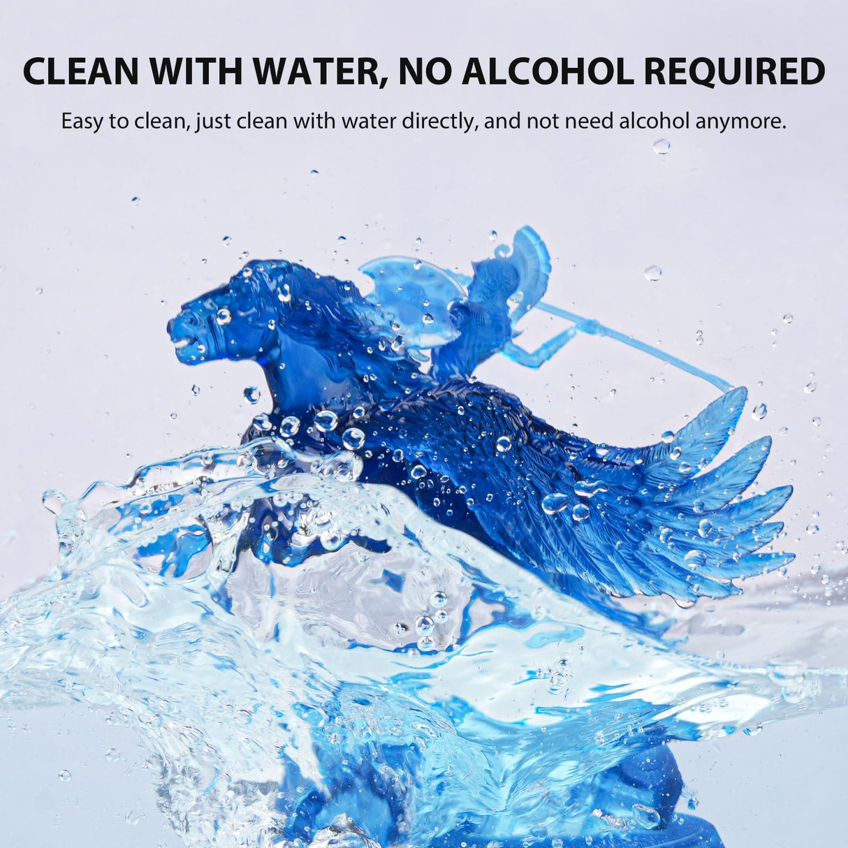 Aceaddity Water Washable Pro Resin - Low Shrinkage 3D Printer Resin, 405nm UV-Curing Water-Washable Photopolymer Printing Resin, High Precision & Easy to Clean (Clear Blue, 1kg) Aceaddity