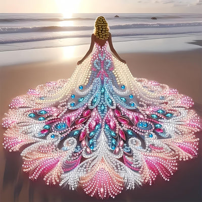 GXGLLPZBY 5D DIY Diamond Art Kits for Adults Beginners,Sunset Beach Diamond Painting Kits, Women Special Shaped Paint by Diamonds Dot Crystal Gem Art Painting Kit for Home Wall Decor 11.8x11.8inch