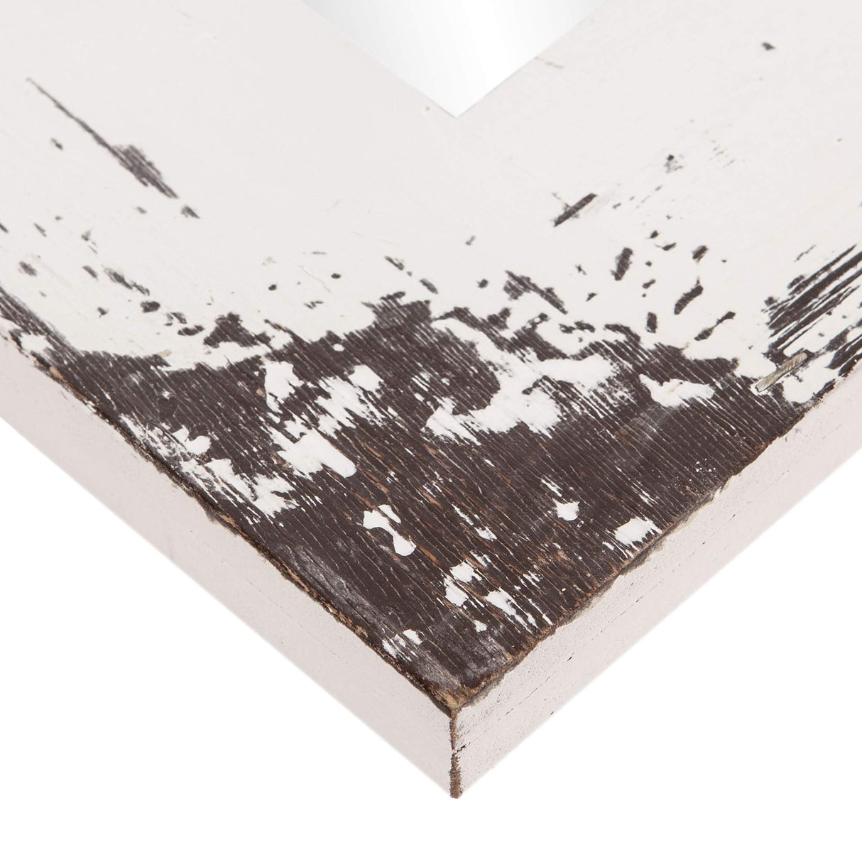 Patton Wall Decor 24x36 Distressed White Reclaimed Wood Wall Mirror Patton Wall Décor