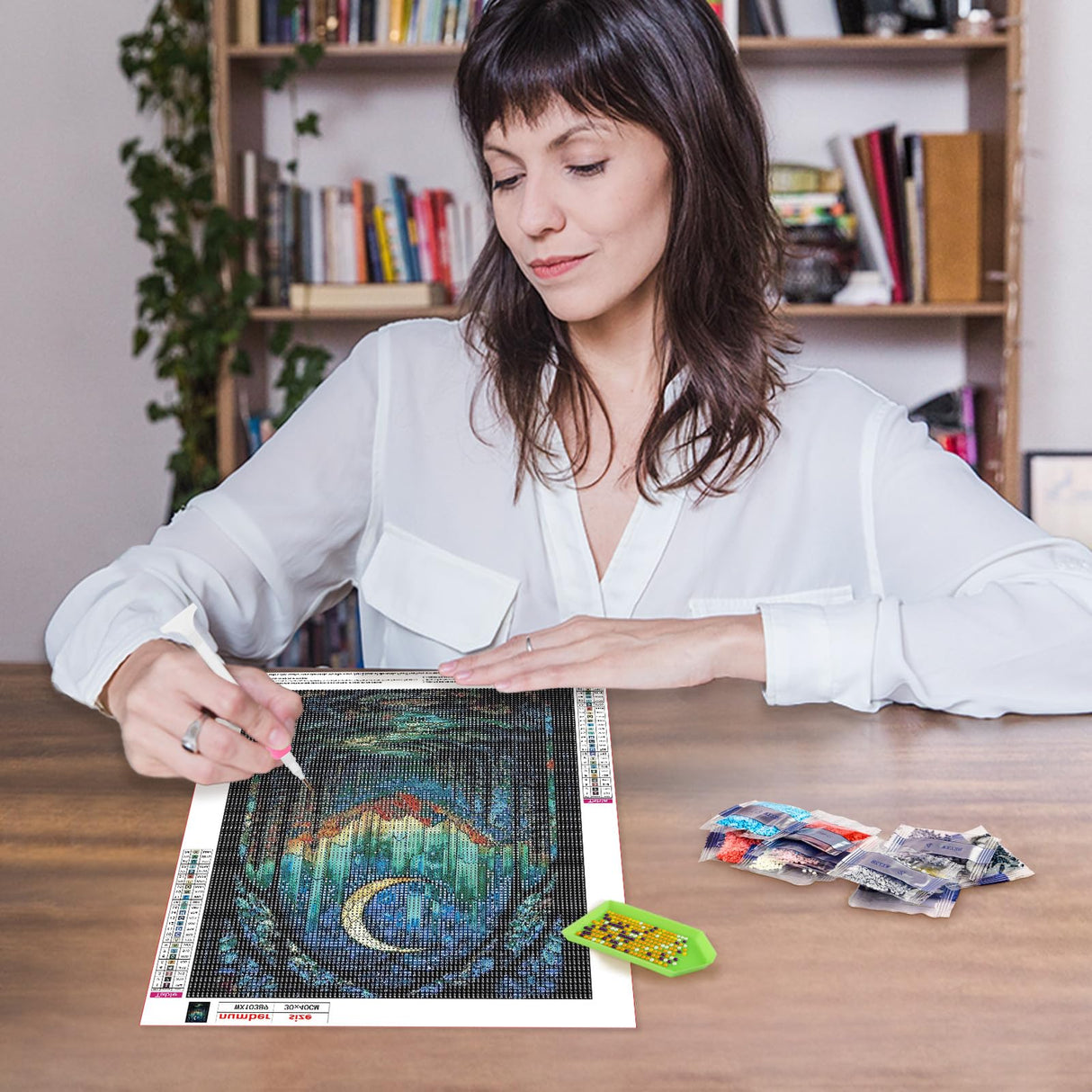 MAXBYE Diamond Paintings of Enchanted Forest, Diamond Art Kits for Adults, 5D Moonlight Forest Diamond Art Kits, Diamond Paintings for Home Décor Items, Extra 30% Diamonds, 12x16in MAXBYE