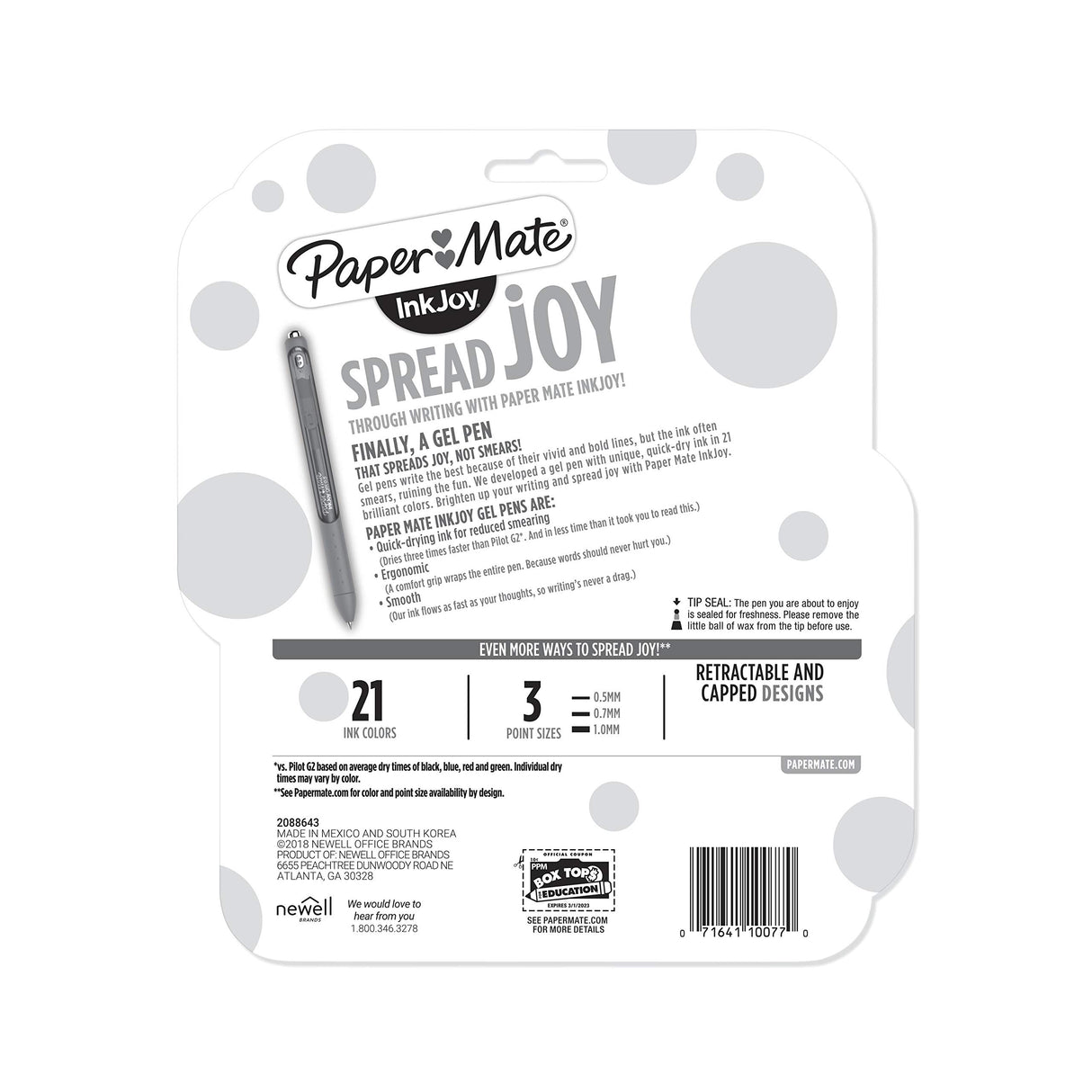 Paper Mate InkJoy Gel Pens, Fine Point, Black, 10 Count Paper Mate