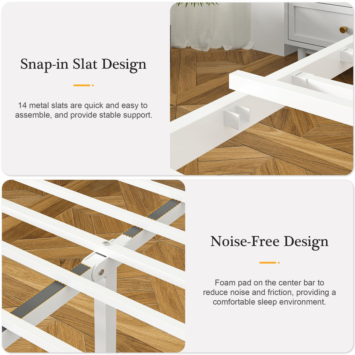 VECELO Full Bed Frame with Wooden Headboard and Footboard, Heavy-Duty Platform Frames with Metal Slats Support System, 12 inch Under-Bed Storage, No Box Spring Needed, Natural Maple VECELO