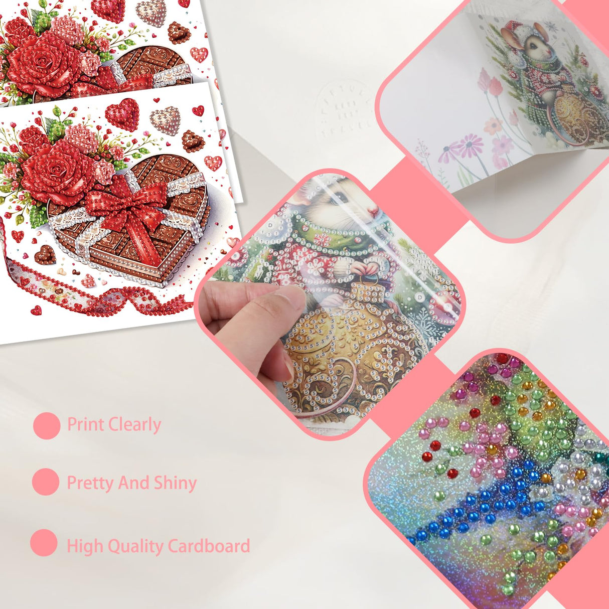 JISHSHAY 6 PCS Diamond Art Greeting Cards Dessert Diamond Painting Birthday Cards Food Gem Art Gem Painting Mosaic Kits for Adults for Thanksgiving Anniversary Valentine Graduation All-Occasion JISHSHAY