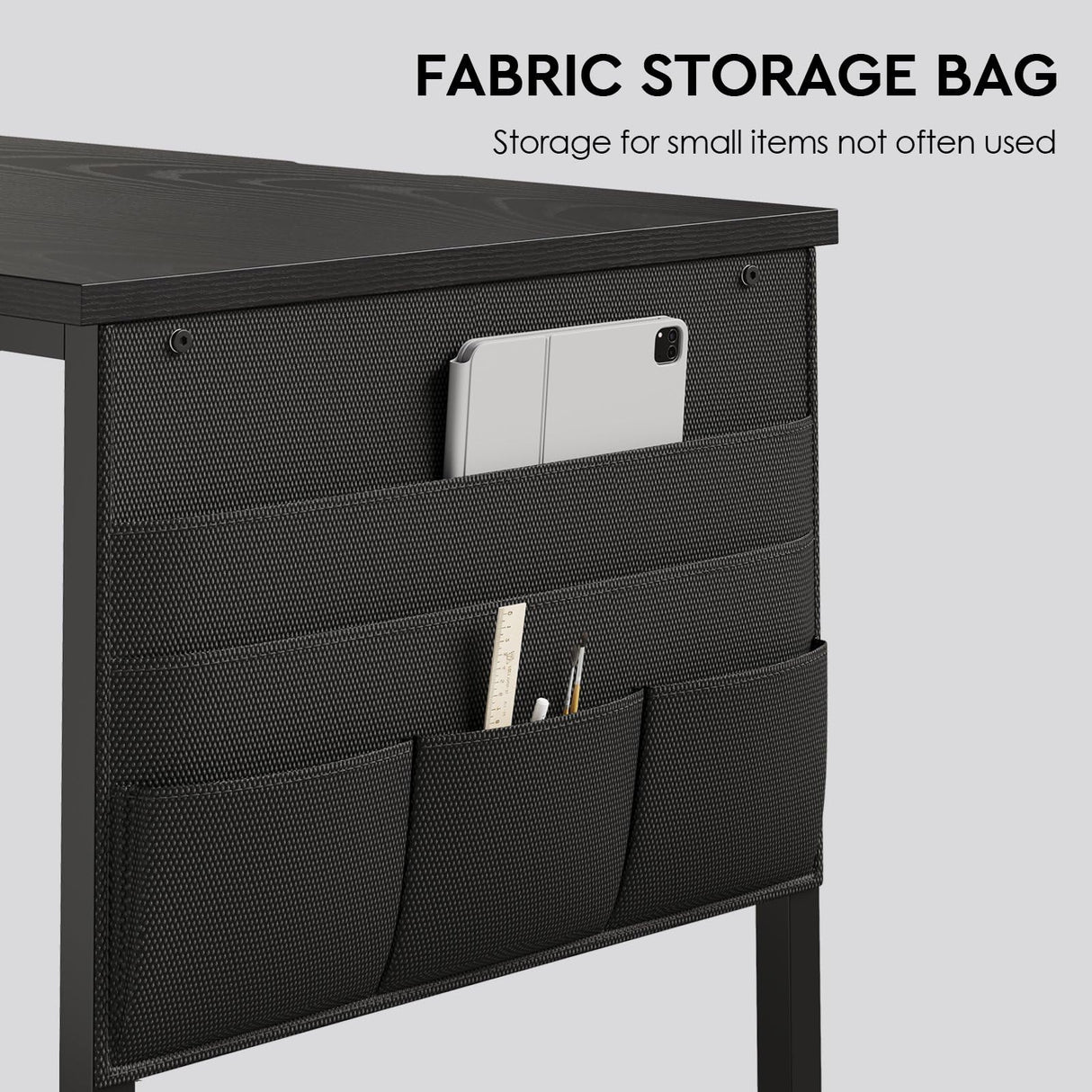 Maihail Maihail Home Office Desk with Drawers Adjustable Shelves, 59 inch Writing Desk with File Cabinet, Large Computer Desk with Storage, Vintage, Black Maihail