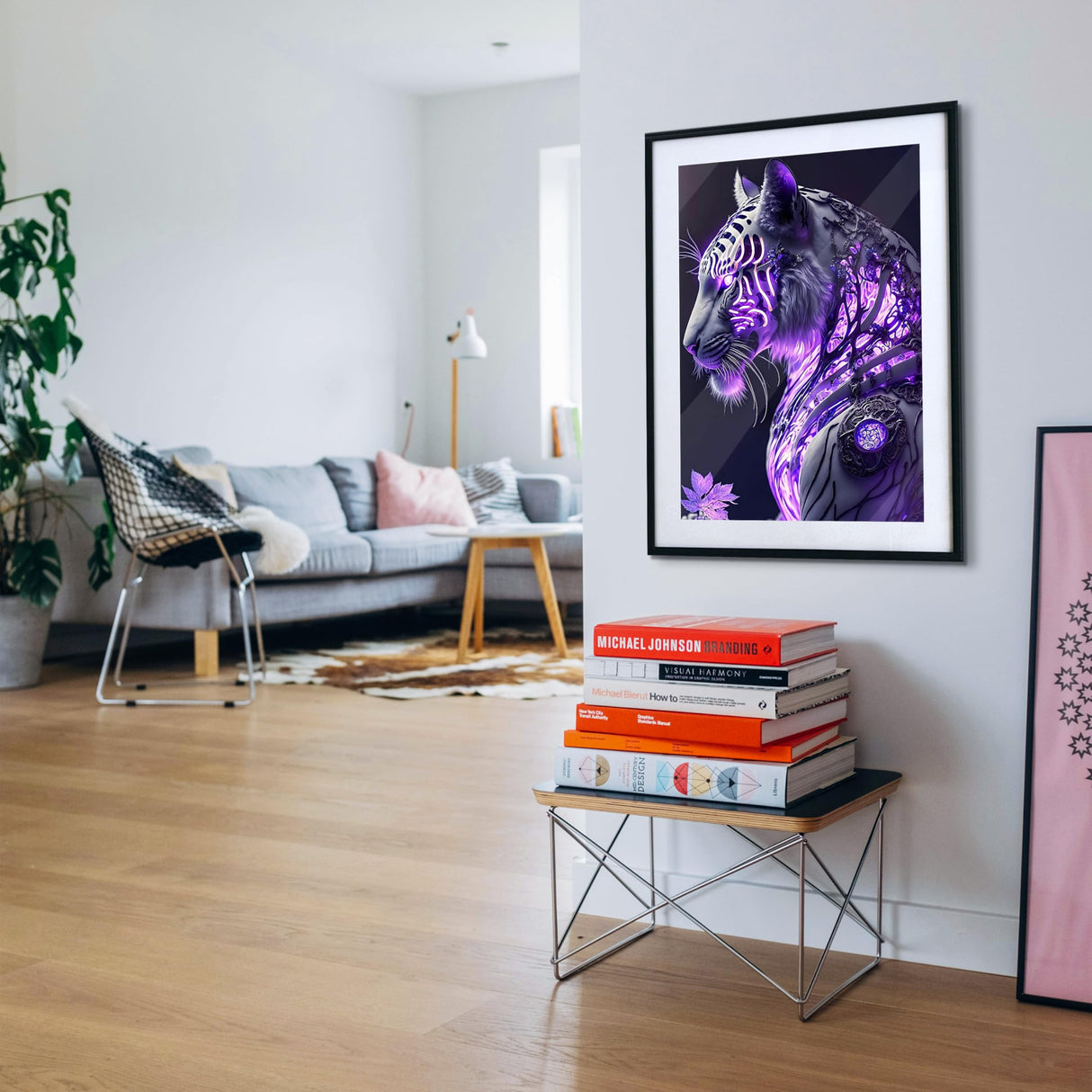 Diamond Art Kits for Adults, 5d DIY Full Drill Purple Pattern White Tiger Diamond Painting Kits for Adults Beginners, Diamond Painting Art Craft Kits for Adults, Wall Home Decor(No Frame) 12x16 Inch GVYGVY