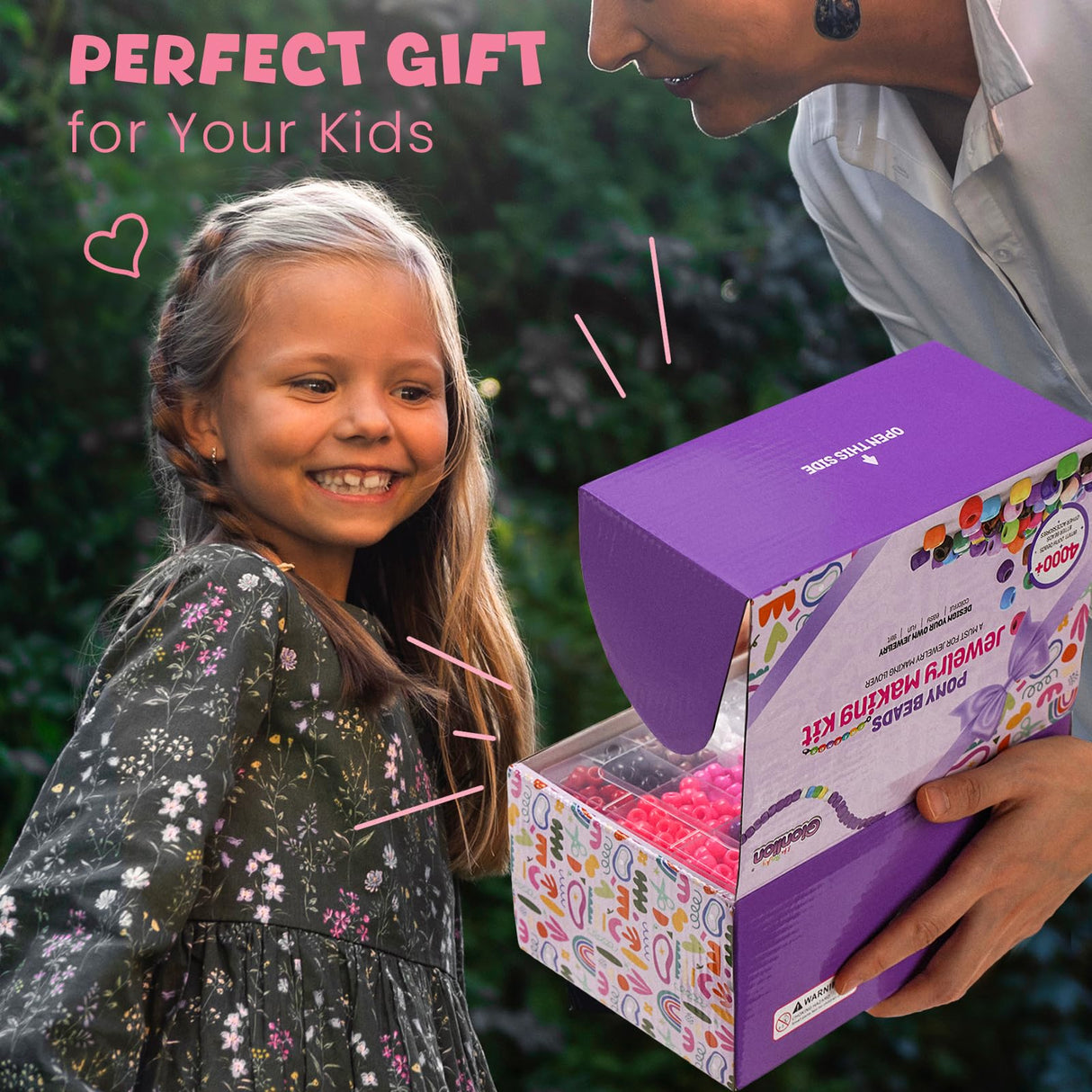 Gionlion 4200Pcs Pony Beads for Bracelet Making Kit, 48 Colors Kandi Beads Bracelet Kit, 2500pcs Rainbow Candy, 1700pcs Friendship Letter Beads with 20 Meter Elastic Strings for Jewelry Making Gionlion