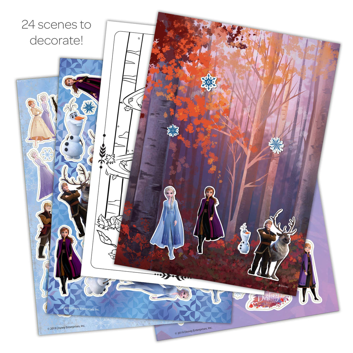 Disney Frozen 2 Create-a-Scene Sticker Pad and Sticker Scenes 46033, Multicolor Disney