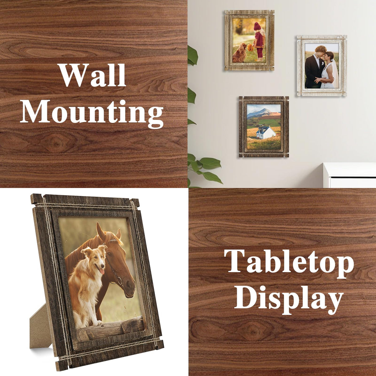 Hiwhy Rustic Picture Frames White 5x7 Photo Frame Wood Picture Frame for Wall Mount and Tabletop Display Farmhouse Decor Hiwhy