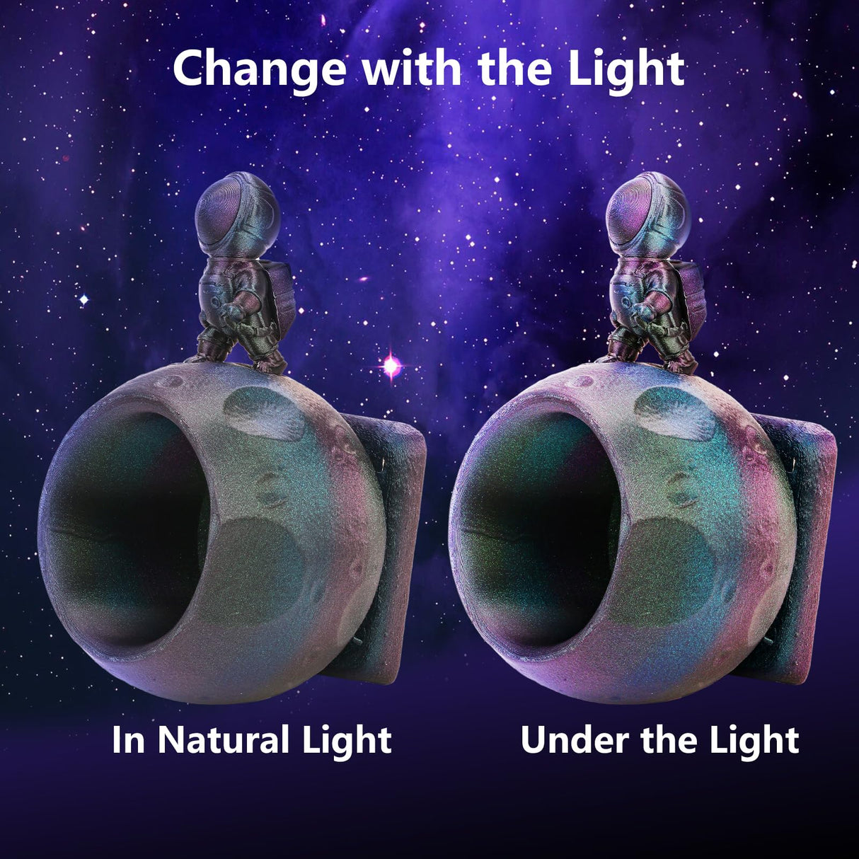 ERYONE Burnt Titanium Rainbow PLA Filament 3D Printer 1.75mm +/-0.03mm, 1kg(2.2LBS)/Spool, Galactic (Green & Blue & Rose Red) ERYONE