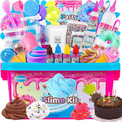 Large Party Slime Kit for Girls and Boys, Max Party Favors Slime Making Kit to Make Butter Cloud and Foam Slime, Stress Relief Toys, DIY Slime Supplies for Girls and Boys