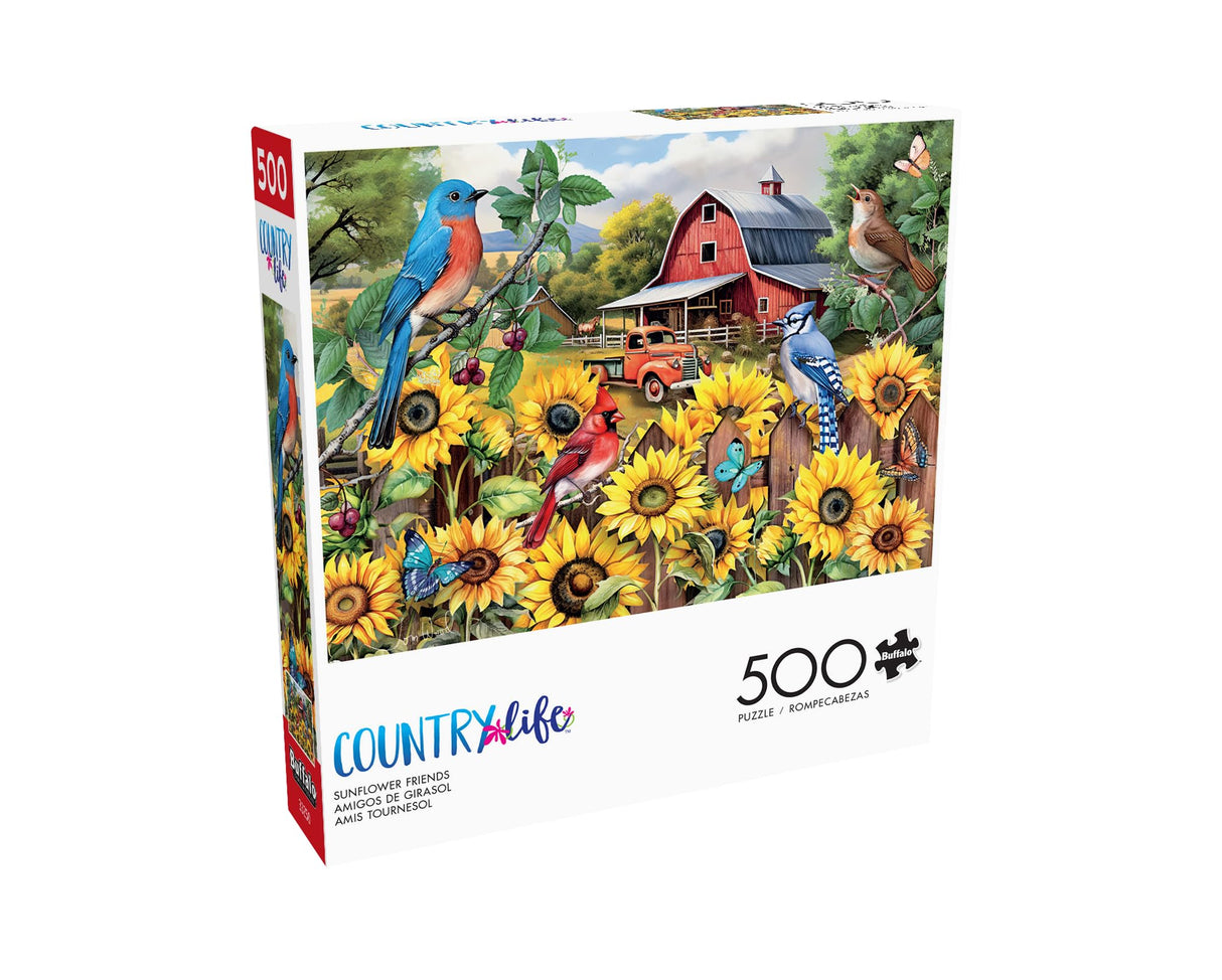 Buffalo Games - Tom Wood - Sunflower Friends - 500 Piece Jigsaw Puzzle for Adults -Challenging Puzzle Perfect for Game Nights - Finished Size is 21.25 x 15.00 Buffalo Games