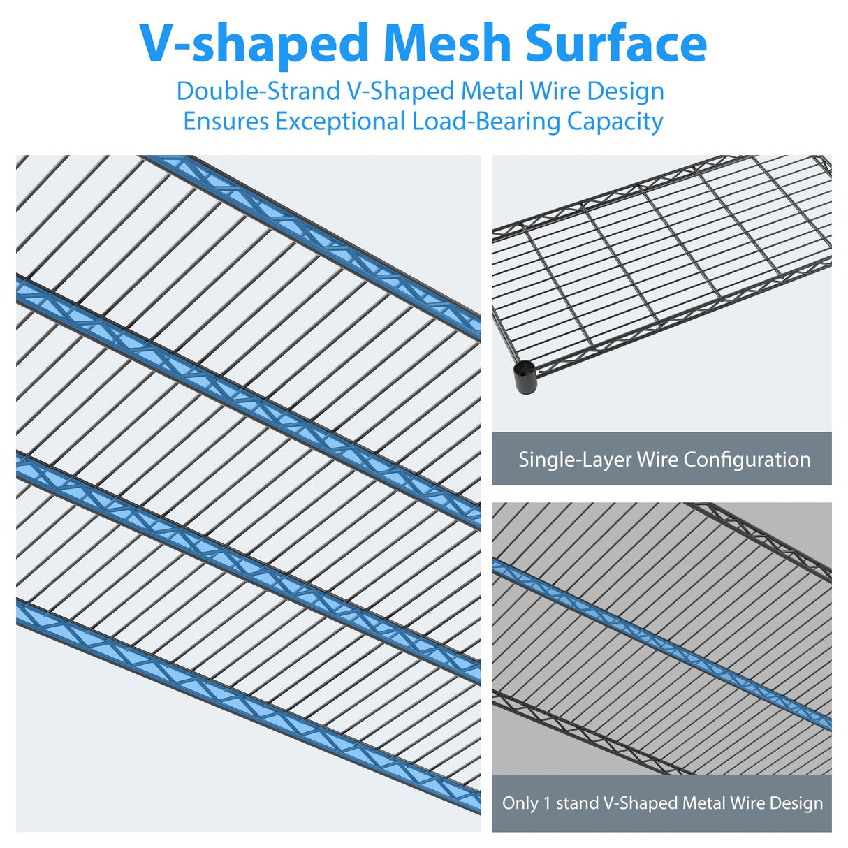 Homdox Heavy Duty Metal Shelves for Storage, 4 Tier Storage Racks and Shelving, Commercial Adjustable Wire Shelving Unit on Wheels, Garage Rack Pantry Shelves Kitchen Shelving, 24"x48"x72", Black Homdox