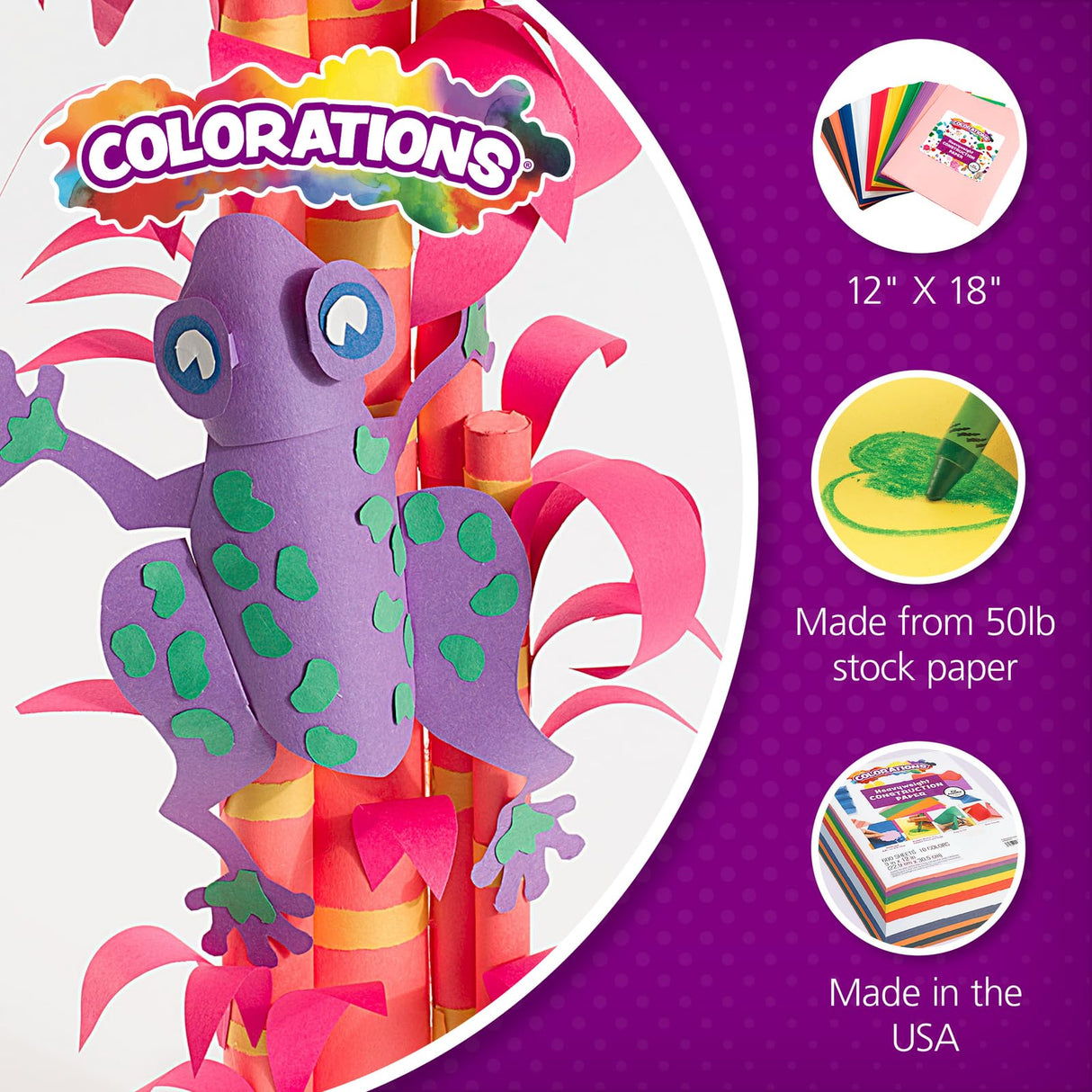 Construction Paper,White,12 inches x 18 inches,500 Sheets,Heavyweight Construction Paper,Crafts,Art,Kids Art,Painting,Coloring,Drawing,Creating,Paper,Art Project,All Purpose Colorations