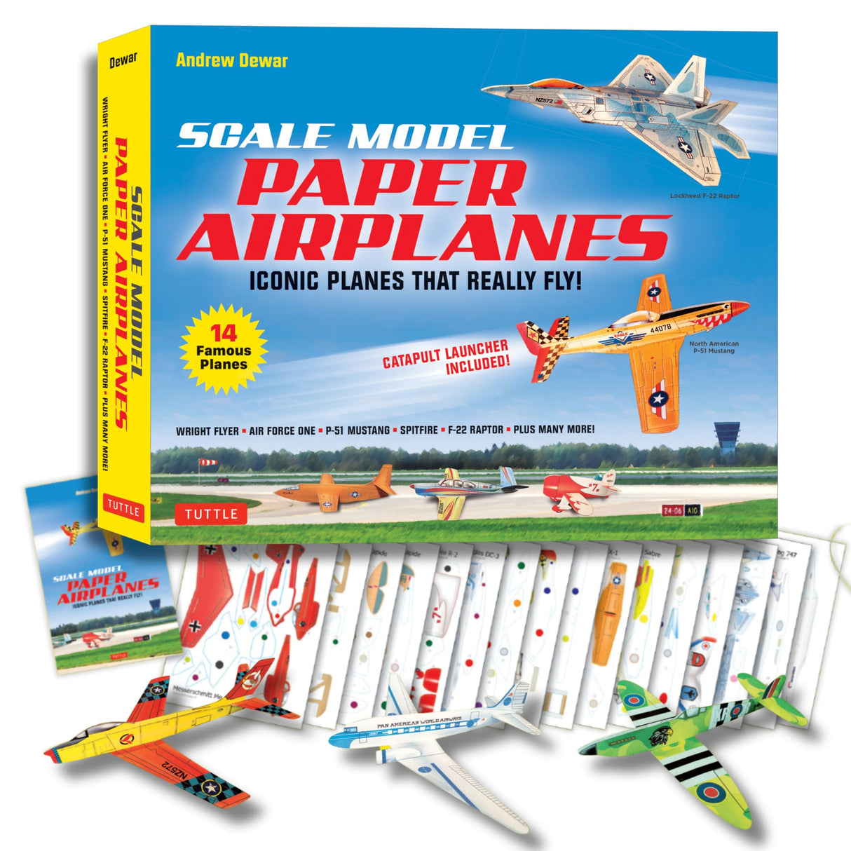 Scale Model Paper Airplanes Kit: Iconic Planes That Really Fly! Slingshot Launcher Included! - Just Pop-out and Assemble (14 Famous Pop-out Airplanes) WoodArtSupply