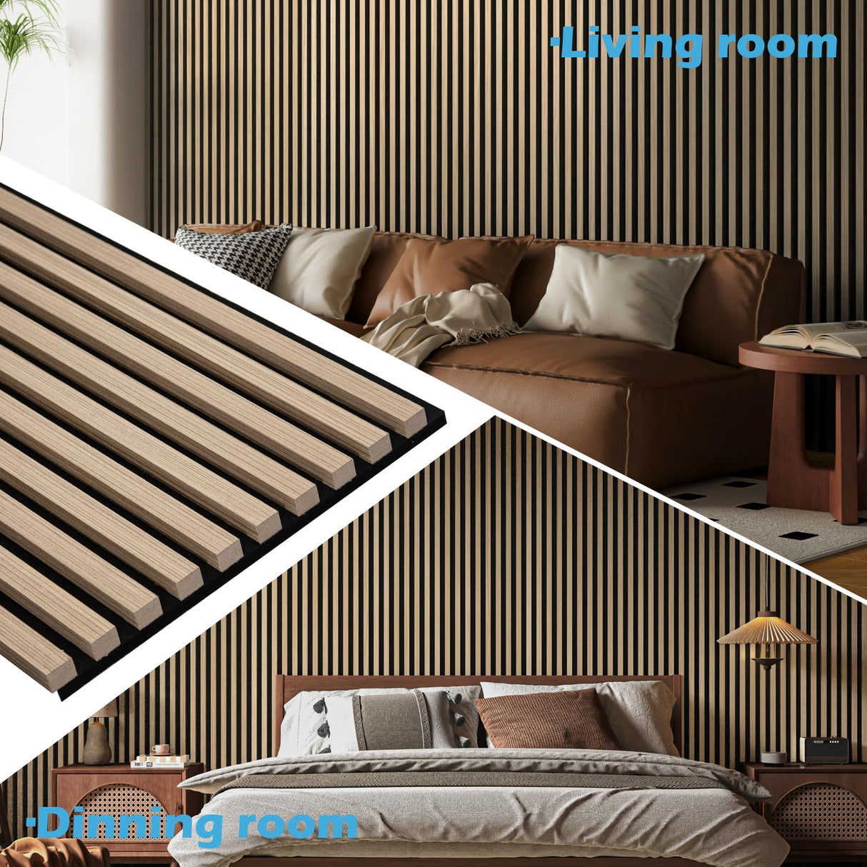 Art3d 2-Pack 108" x 12" Acoustic Wood Panels for Wall, Soundproof Wood Slat Panel for Wall and Ceiling, 3D Fluted Sound Absorbing Paneling for Interior Wall Decor, Living Room, Bedroom - Peach Art3d