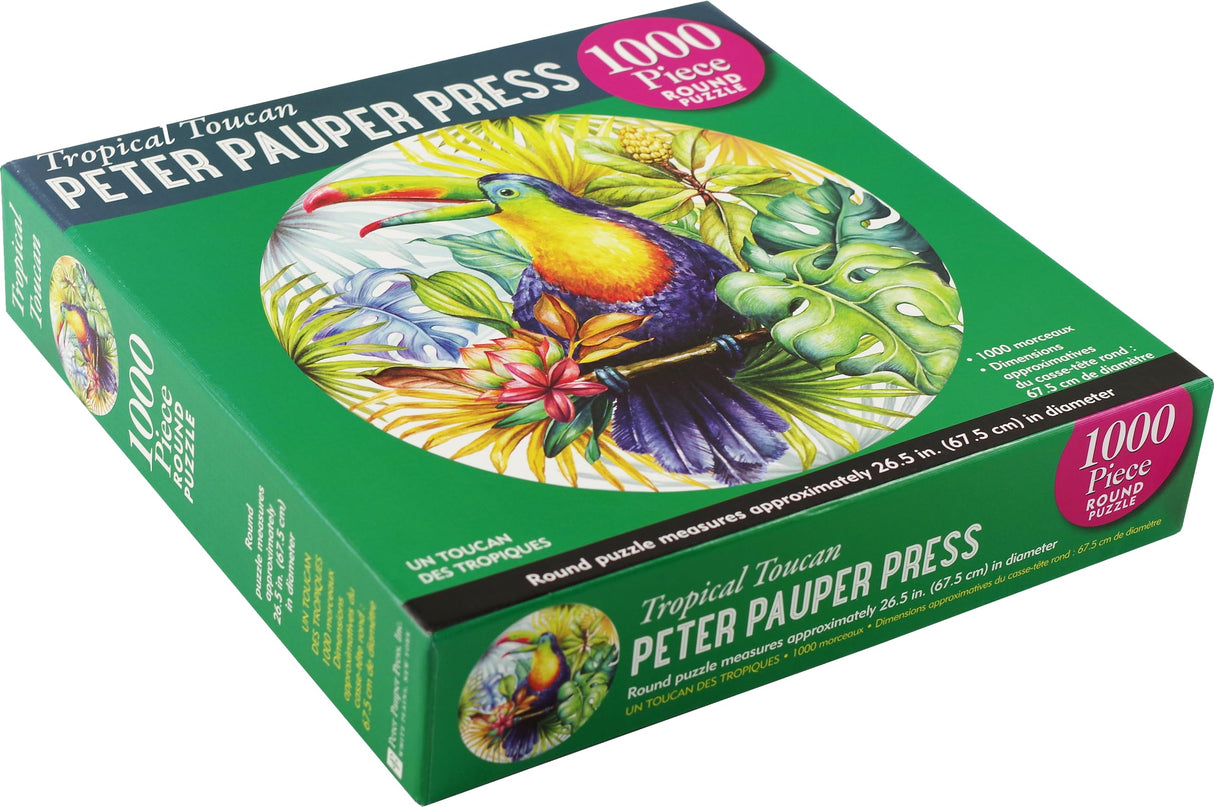 PETER PAUPER PRESS Tropical Toucan 1000 Piece Round Jigsaw Puzzle PETER PAUPER PRESS